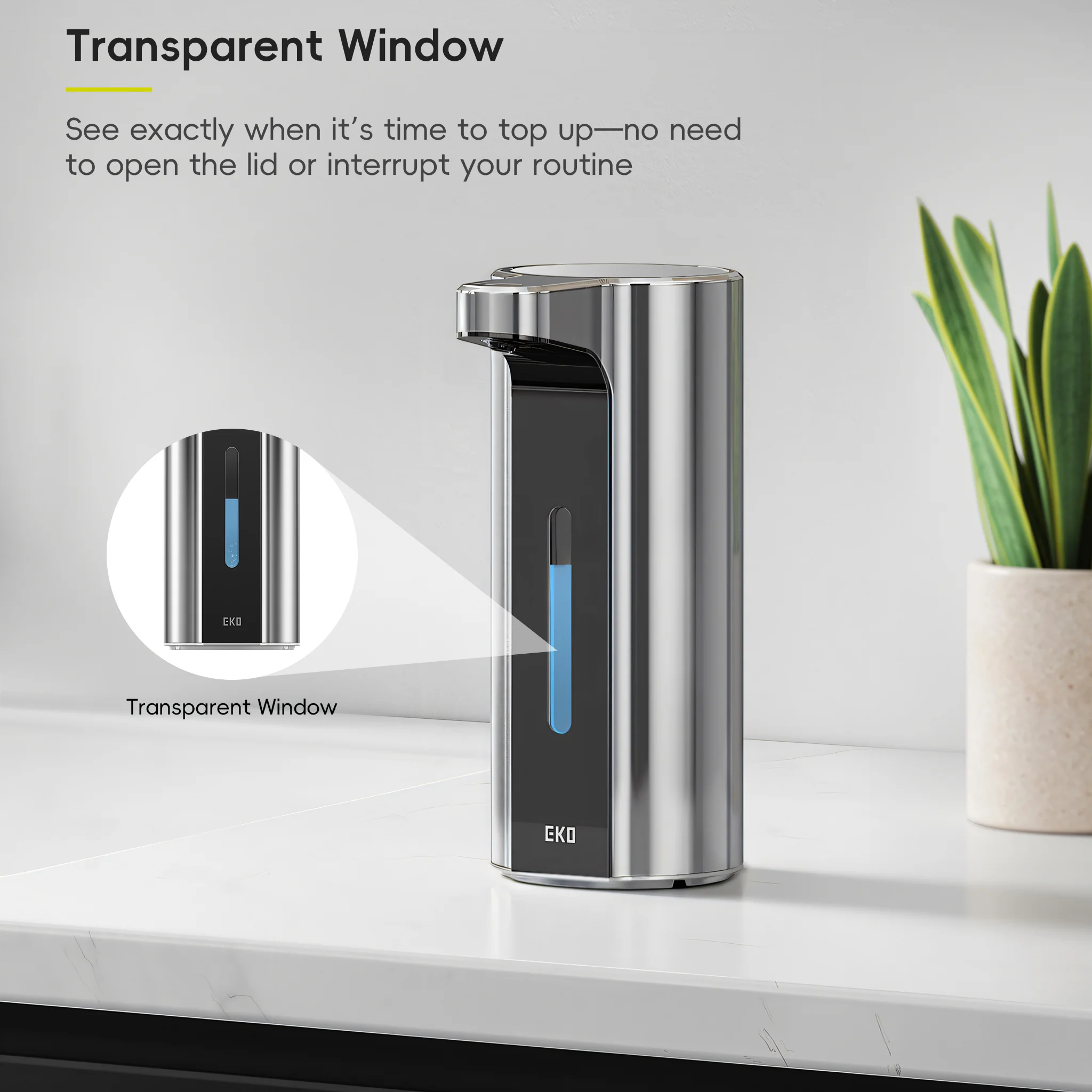 Aroma Pro 13.5 fl oz Touchless Automatic Liquid Soap Dispenser-Chrome Metallic - Image 6