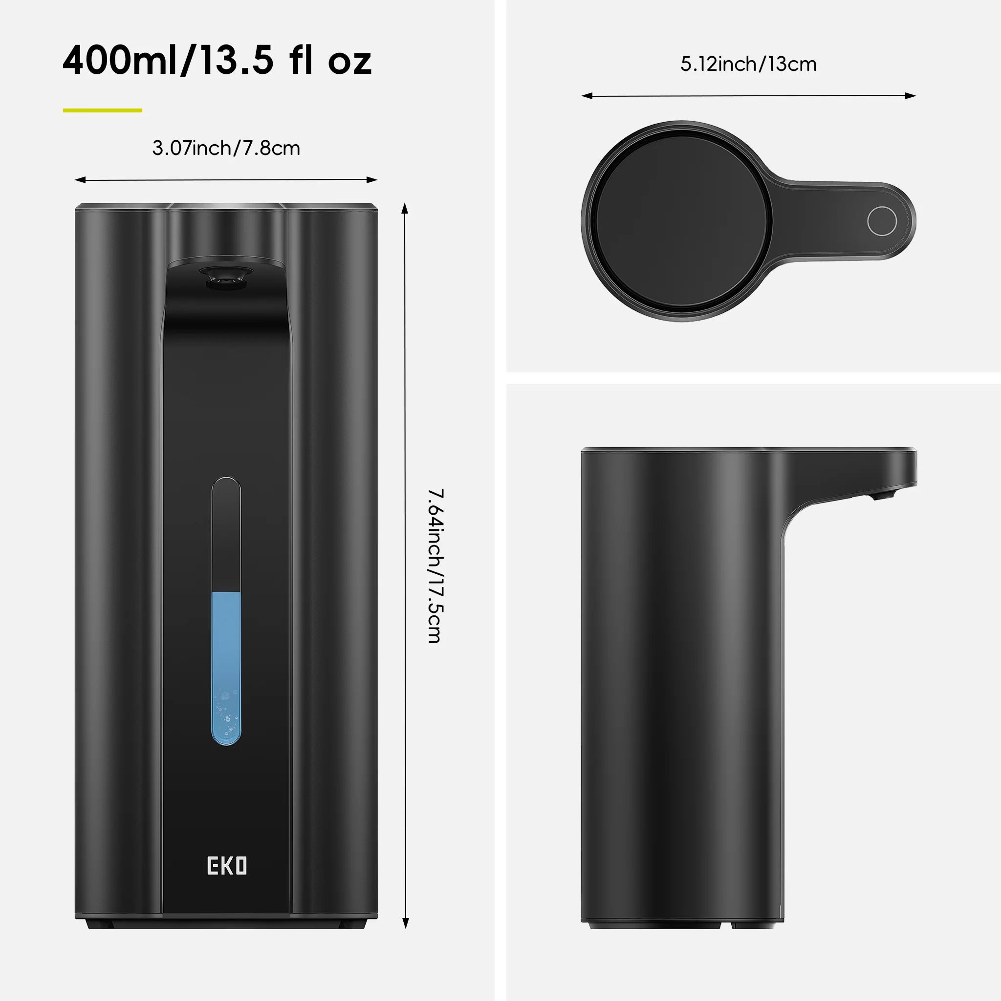 Aroma Pro 13.5 fl oz Touchless Automatic Liquid Soap Dispenser-Matte Black - Image 10