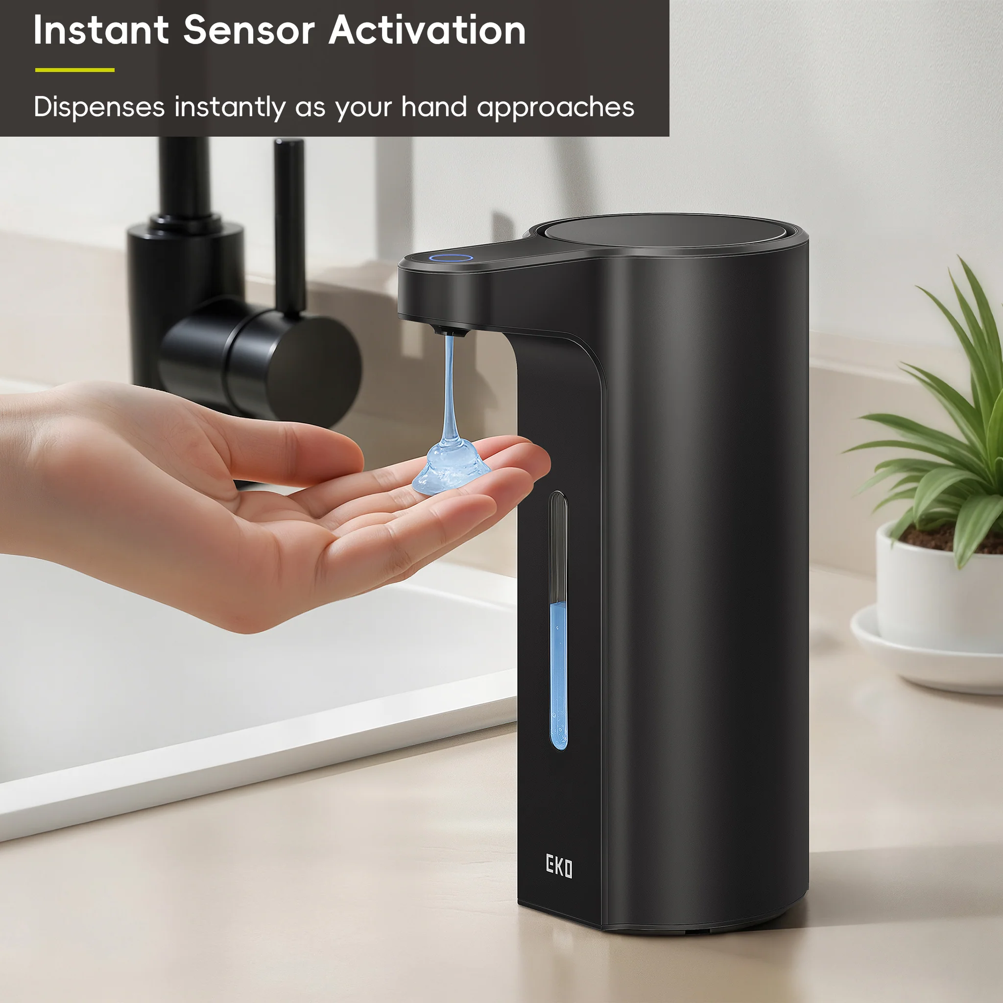 Aroma Pro 13.5 fl oz Touchless Automatic Liquid Soap Dispenser-Matte Black - Image 3