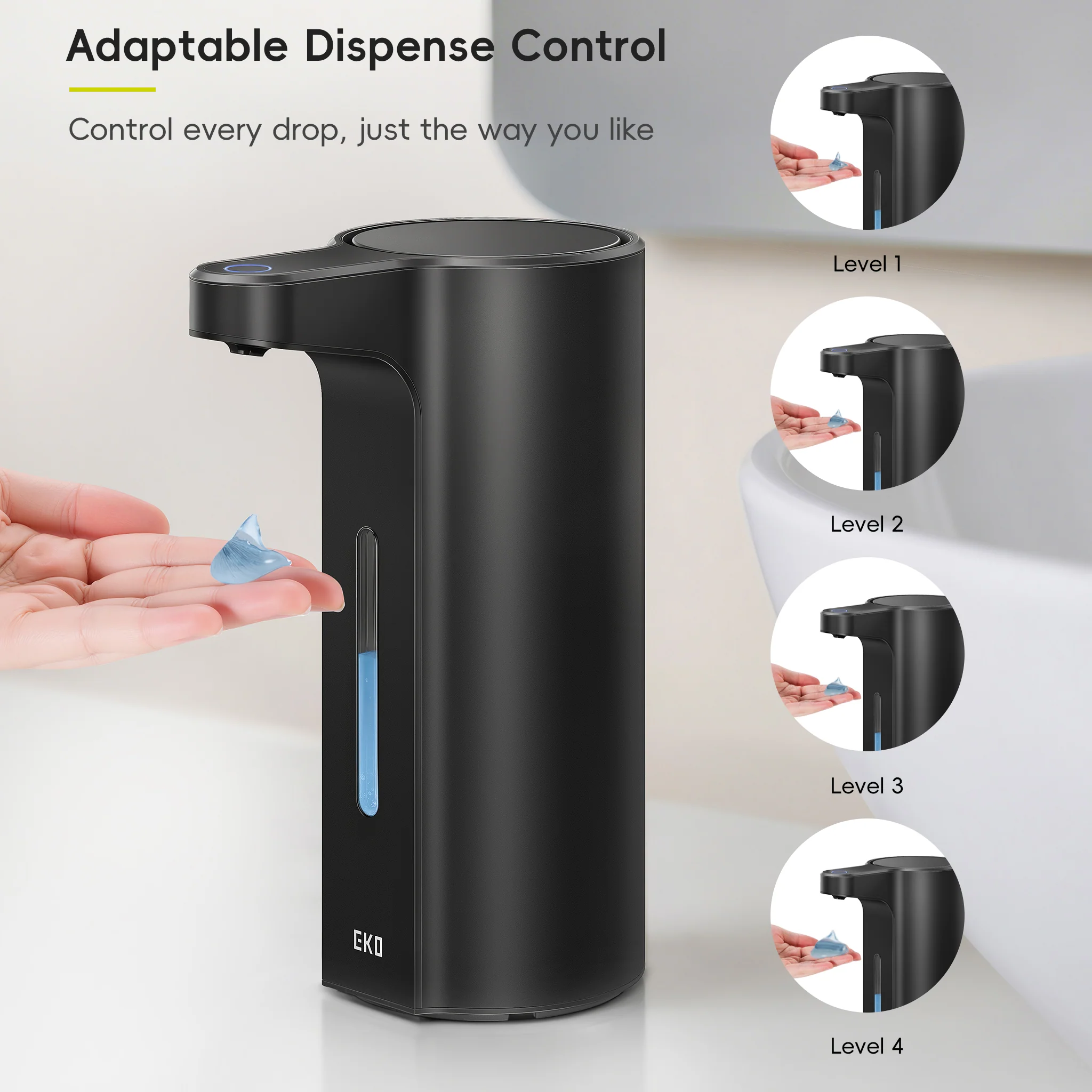 Aroma Pro 13.5 fl oz Touchless Automatic Liquid Soap Dispenser-Matte Black - Image 8