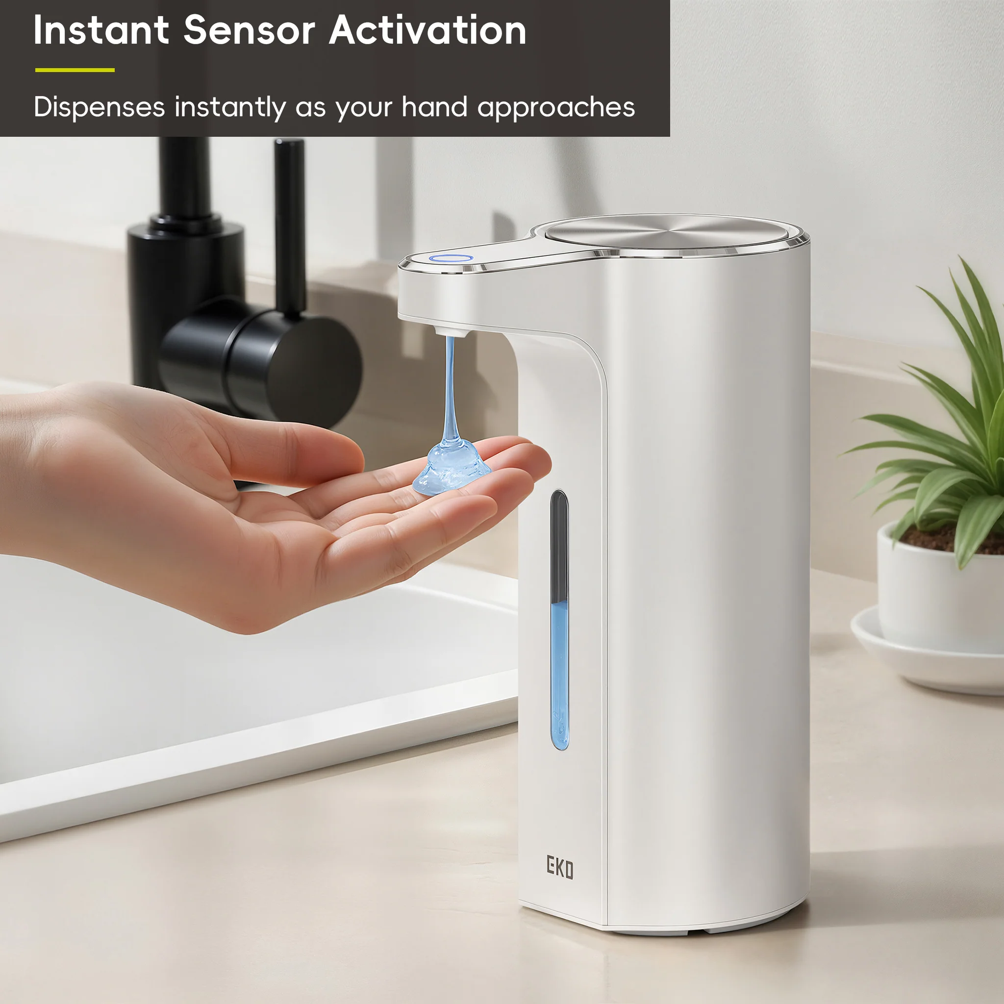 Aroma Pro 13.5 fl oz Touchless Automatic Liquid Soap Dispenser-Matte White - Image 3