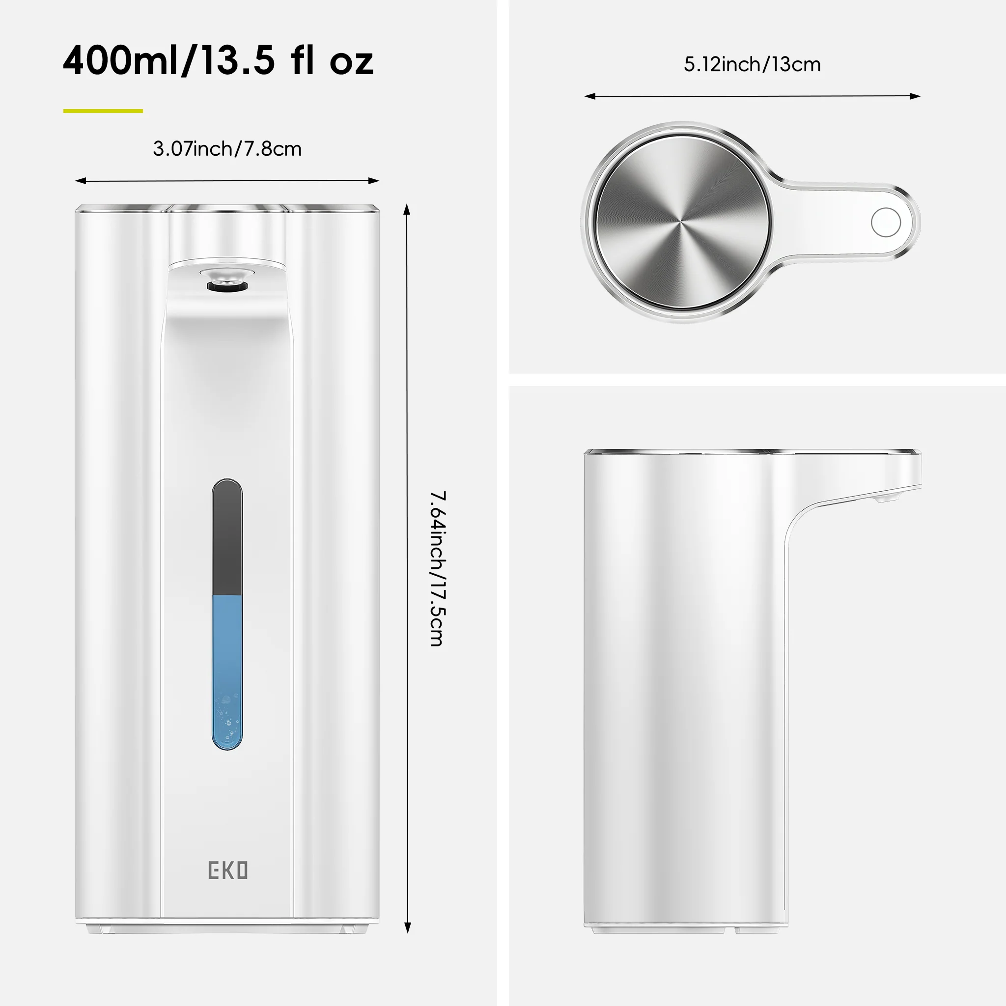 Aroma Pro 13.5 fl oz Touchless Automatic Liquid Soap Dispenser-Matte White - Image 8