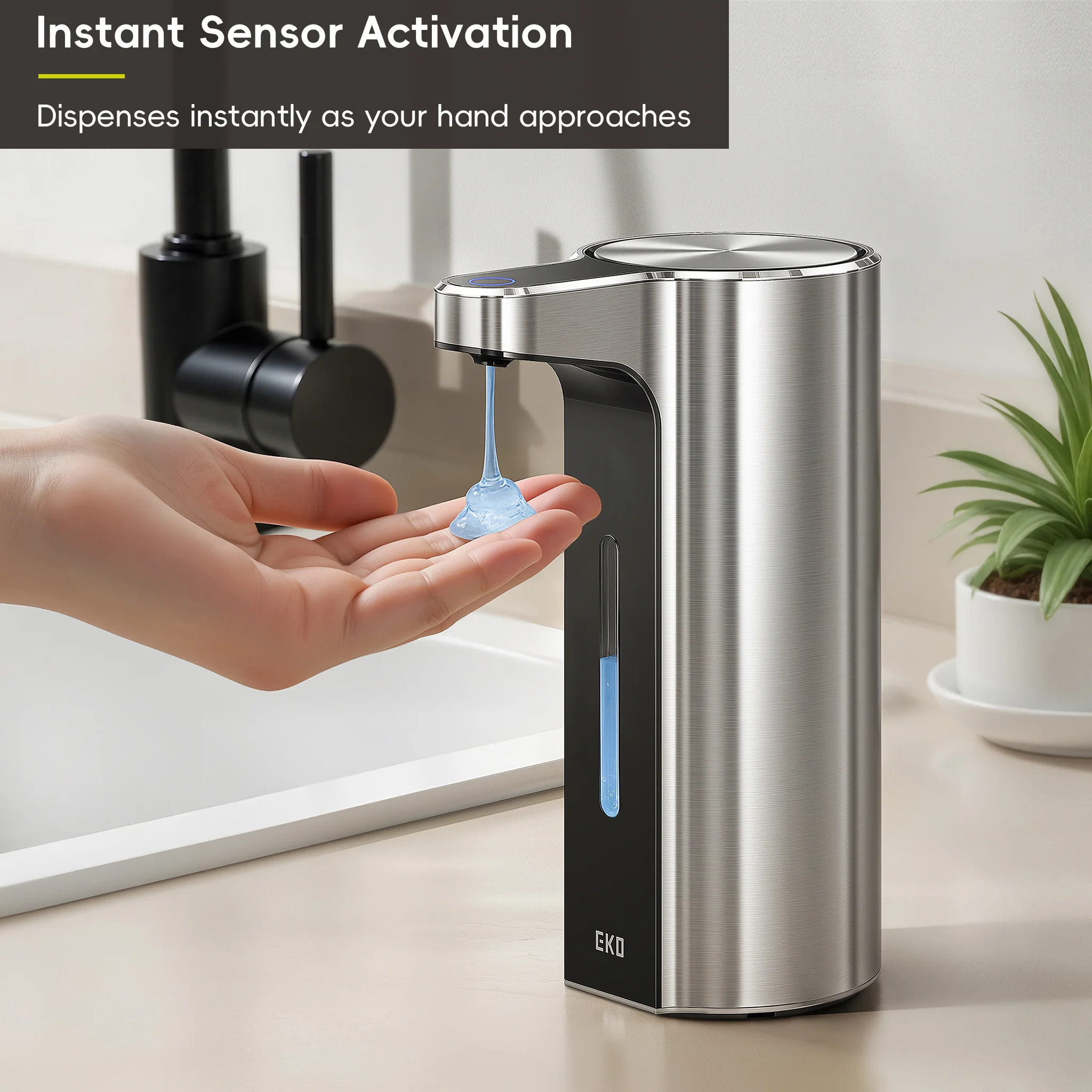 Aroma Pro 13.5 fl oz Touchless Automatic Liquid Soap Dispenser-Stainless Steel - Image 3