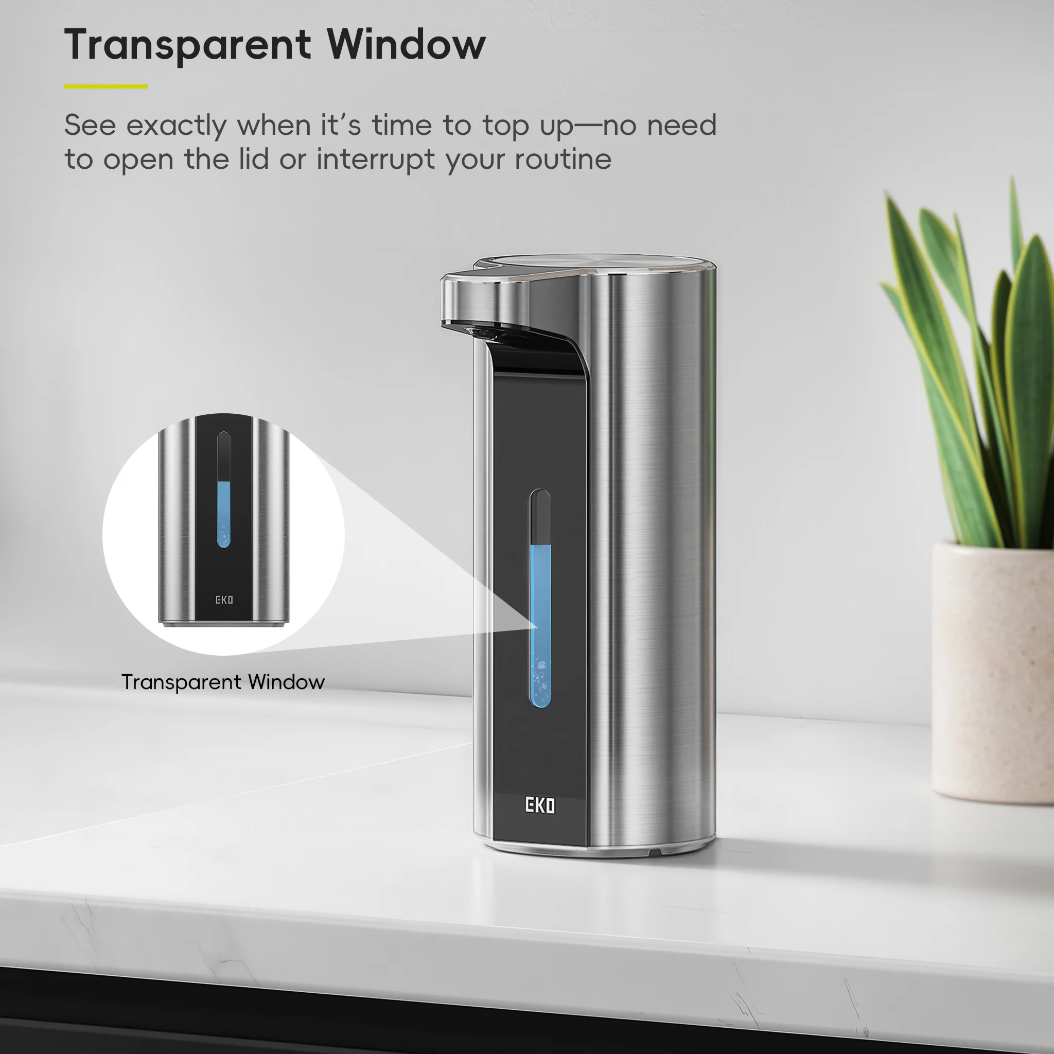 Aroma Pro 13.5 fl oz Touchless Automatic Liquid Soap Dispenser-Stainless Steel - Image 5