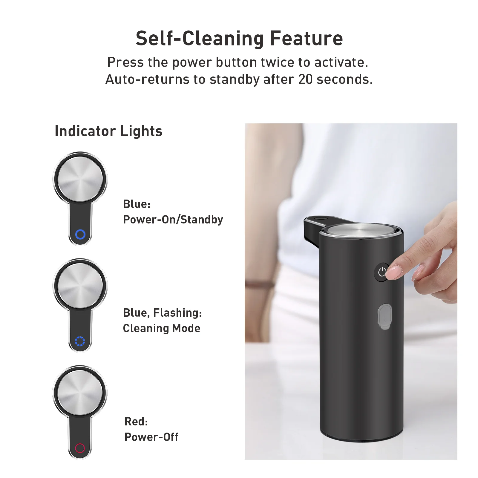 Aroma Smart Liquid Soap Dispenser - Dark Gray - Image 7