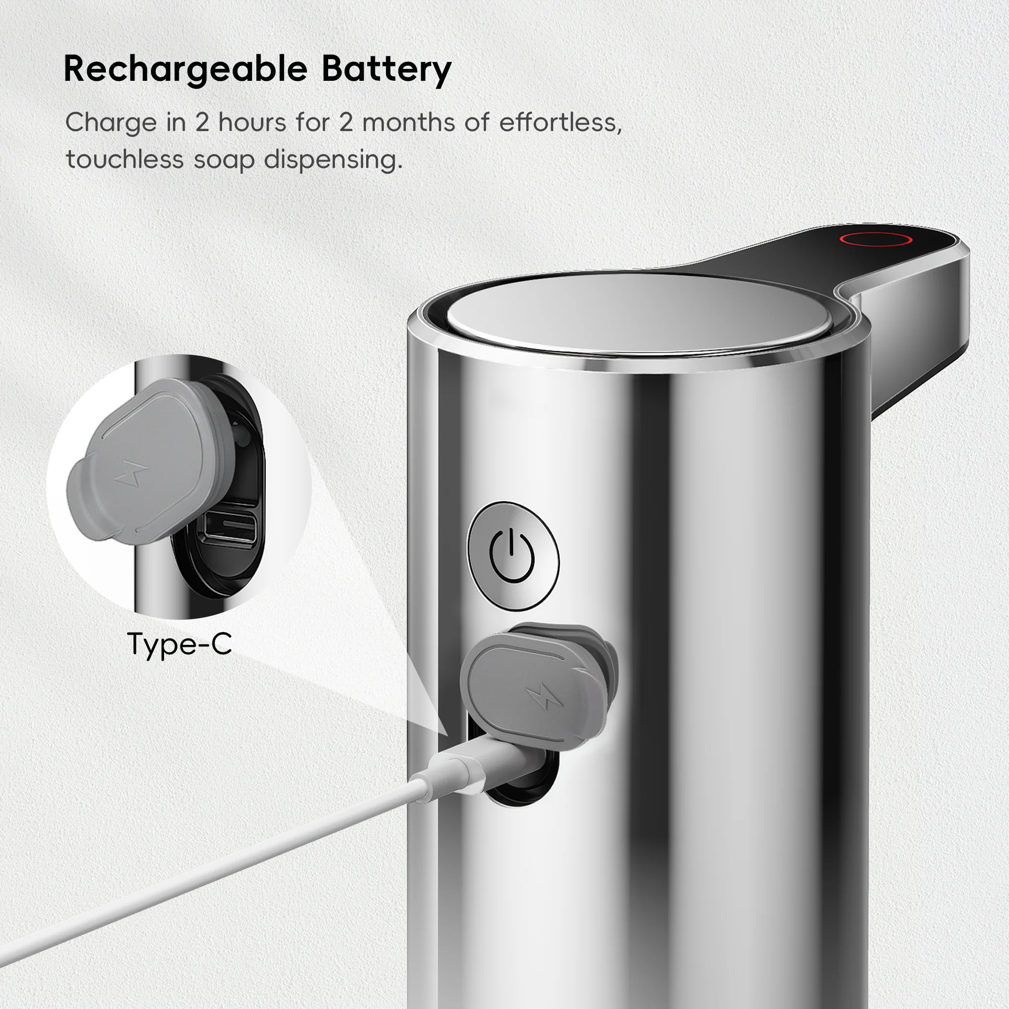 Aroma Smart Liquid Soap Dispenser - Chrome Metallic - Image 6