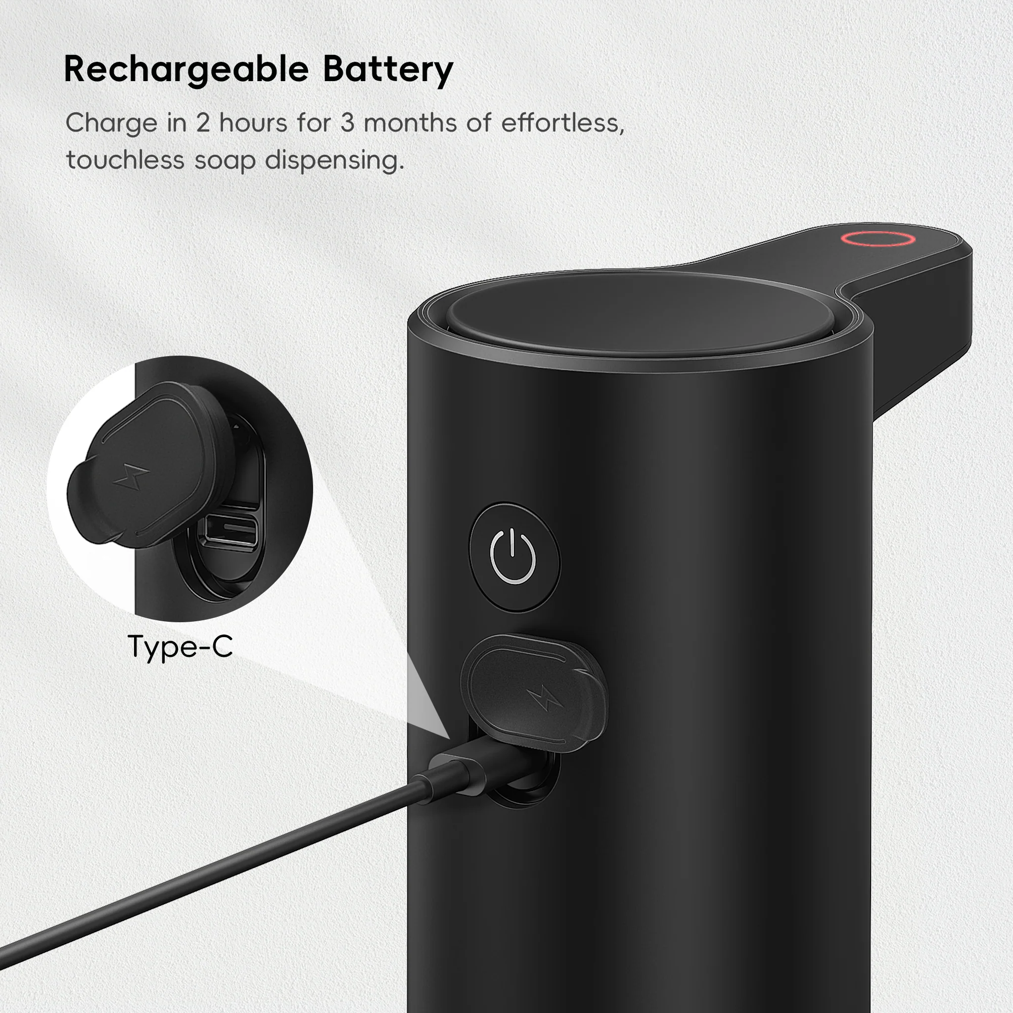Aroma Smart Liquid Soap Dispenser - Matte Black - Image 6