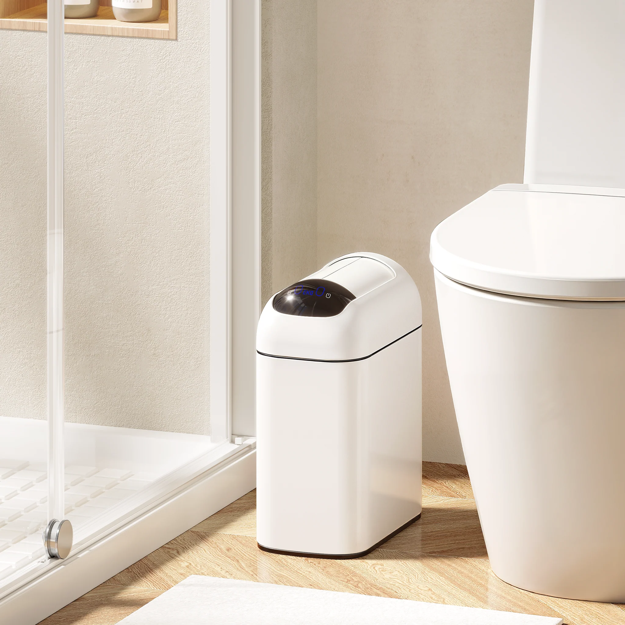 Astro 10L / 2.6 Gallon Slim Sensor Trash Can with Butterfly Lid-Matte White - Image 2