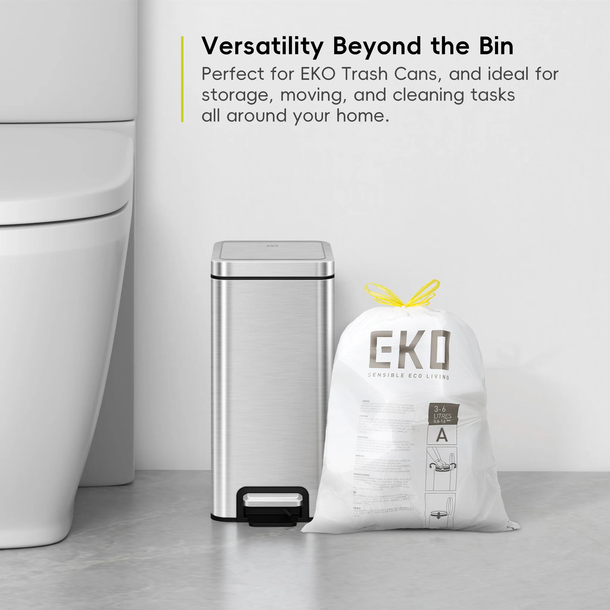 Code A - 1.6 Gallon Easy-Dispense Roll Trash Bag - 80 Count (3-6L) - Image 4
