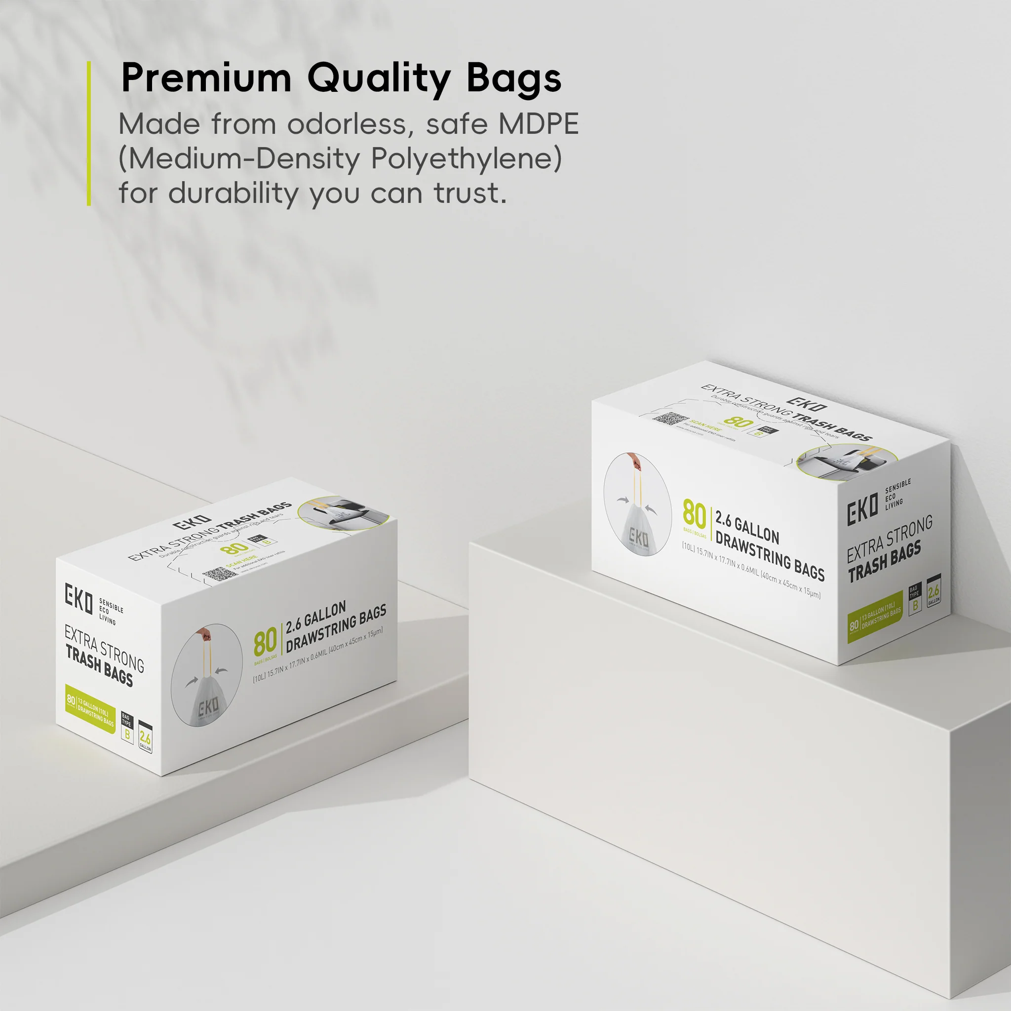 Code B - 2.6 Gallon Easy-Dispense Roll Trash Bag - 80 Count (7-10L) - Image 7