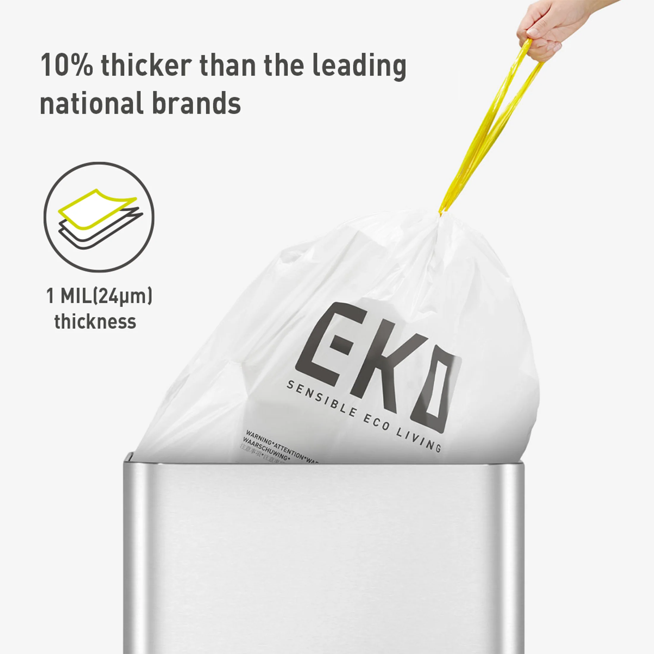 Code C - 4 Gallon Easy-Dispense Roll Trash Bag - 80 Count (10-15L) - Image 6