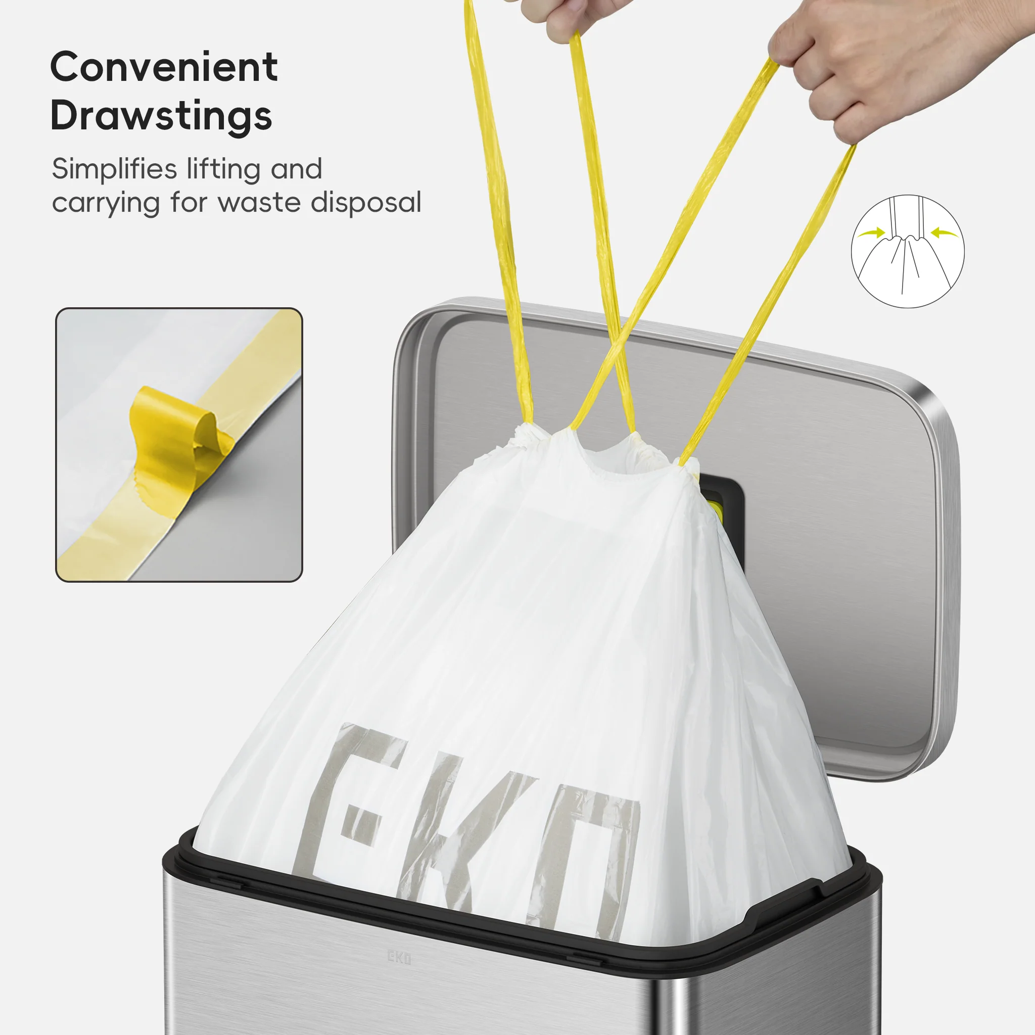 Code F - 13 Gallon Easy-Dispense Roll Trash Bag - 240 Count - Image 5
