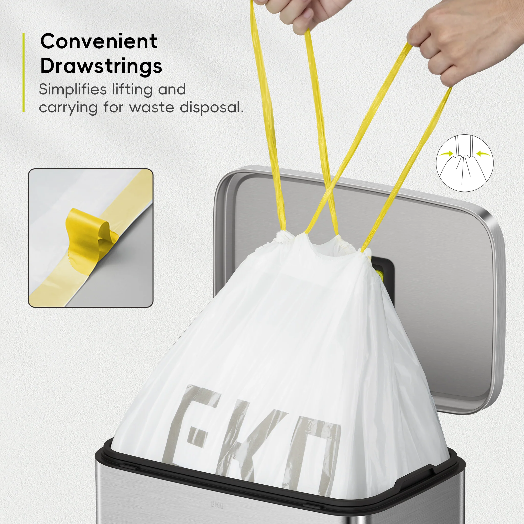 Code F - 13 Gallon  Easy-Dispense Roll Trash Bag - 110 Count (50L) - Image 5