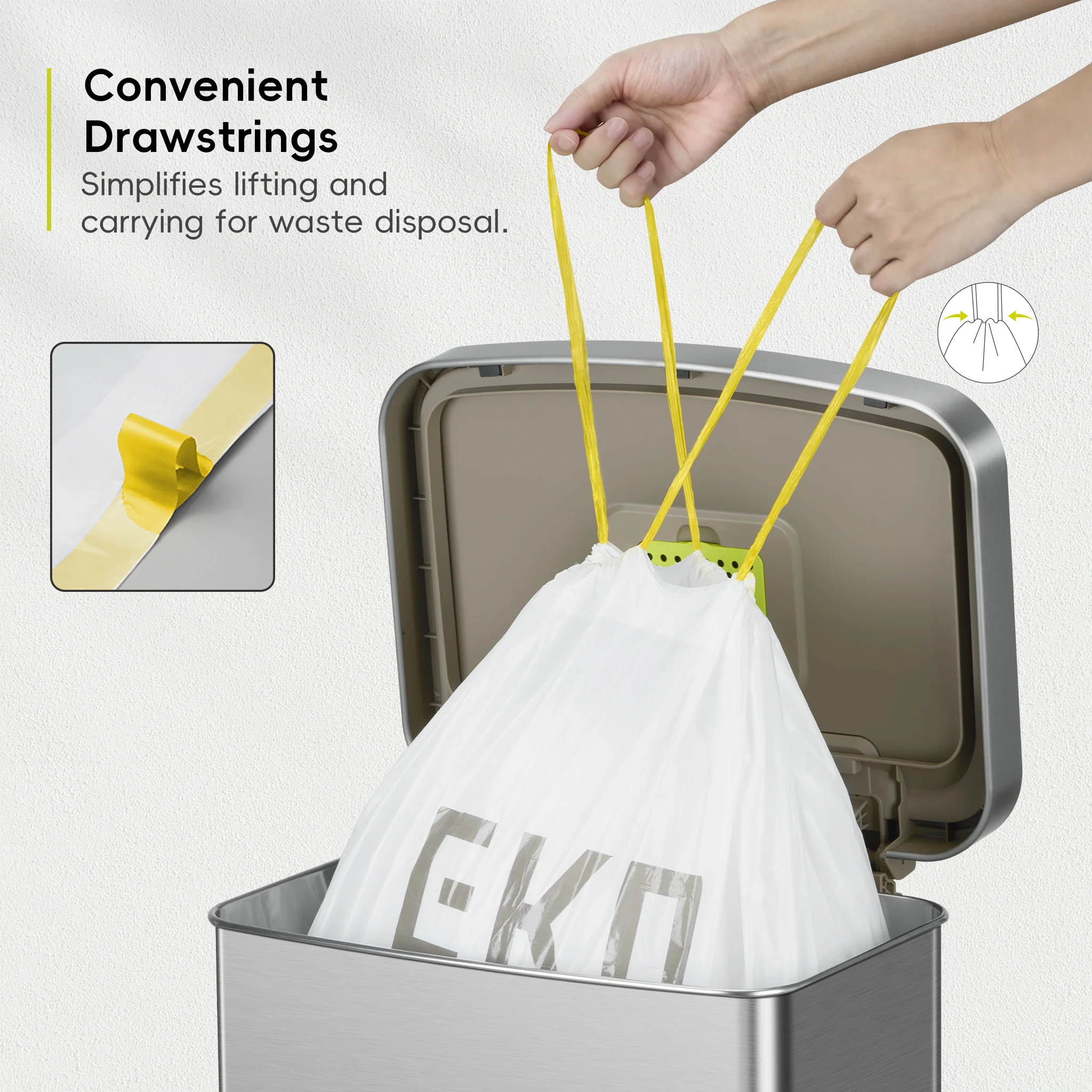 Code G - 21 Gallon  Easy-Dispense Roll Trash Bag - 110 Count (80L) - Image 6