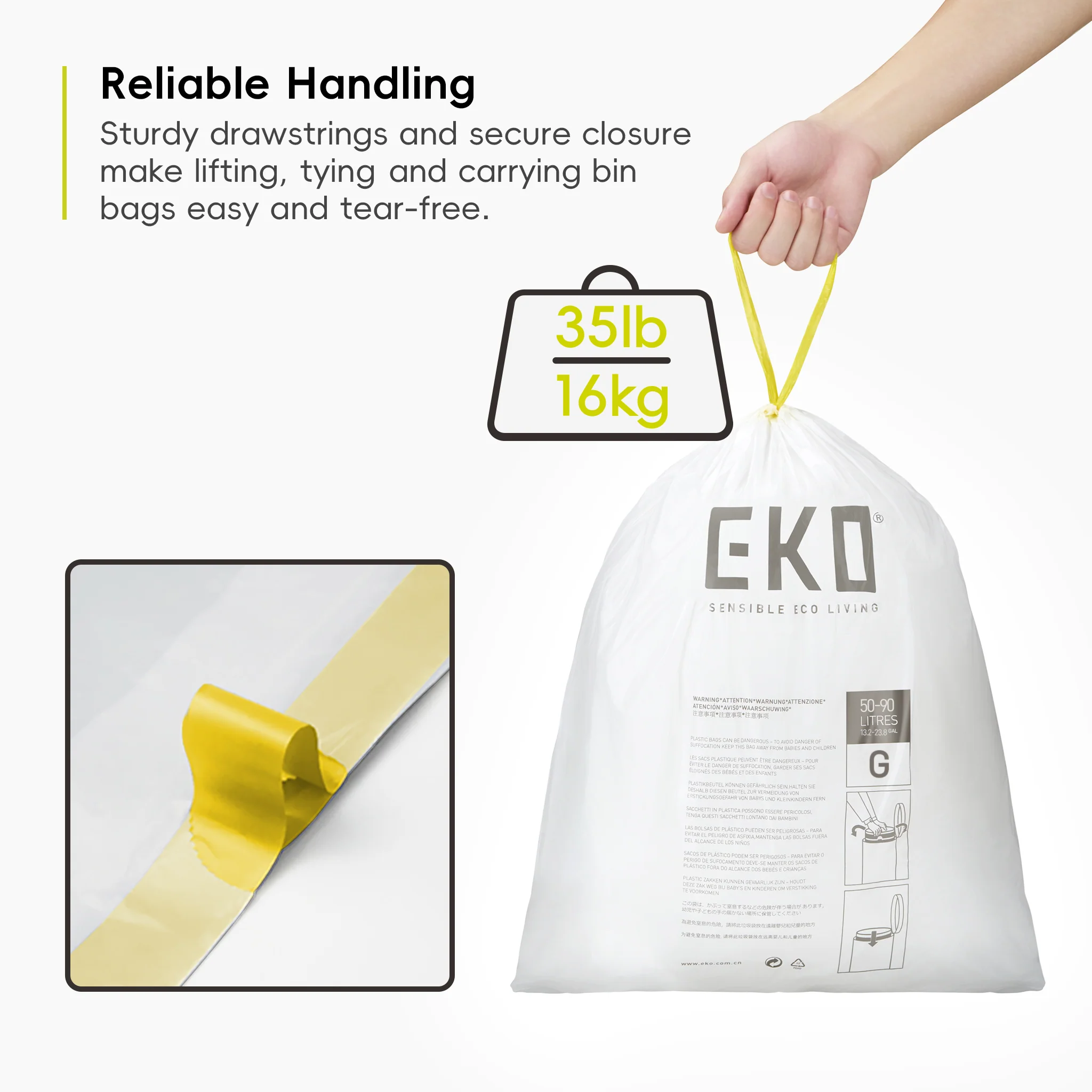 Code G - 21 Gallon Easy-Dispense Roll Trash Bag - 240 Count - Image 6