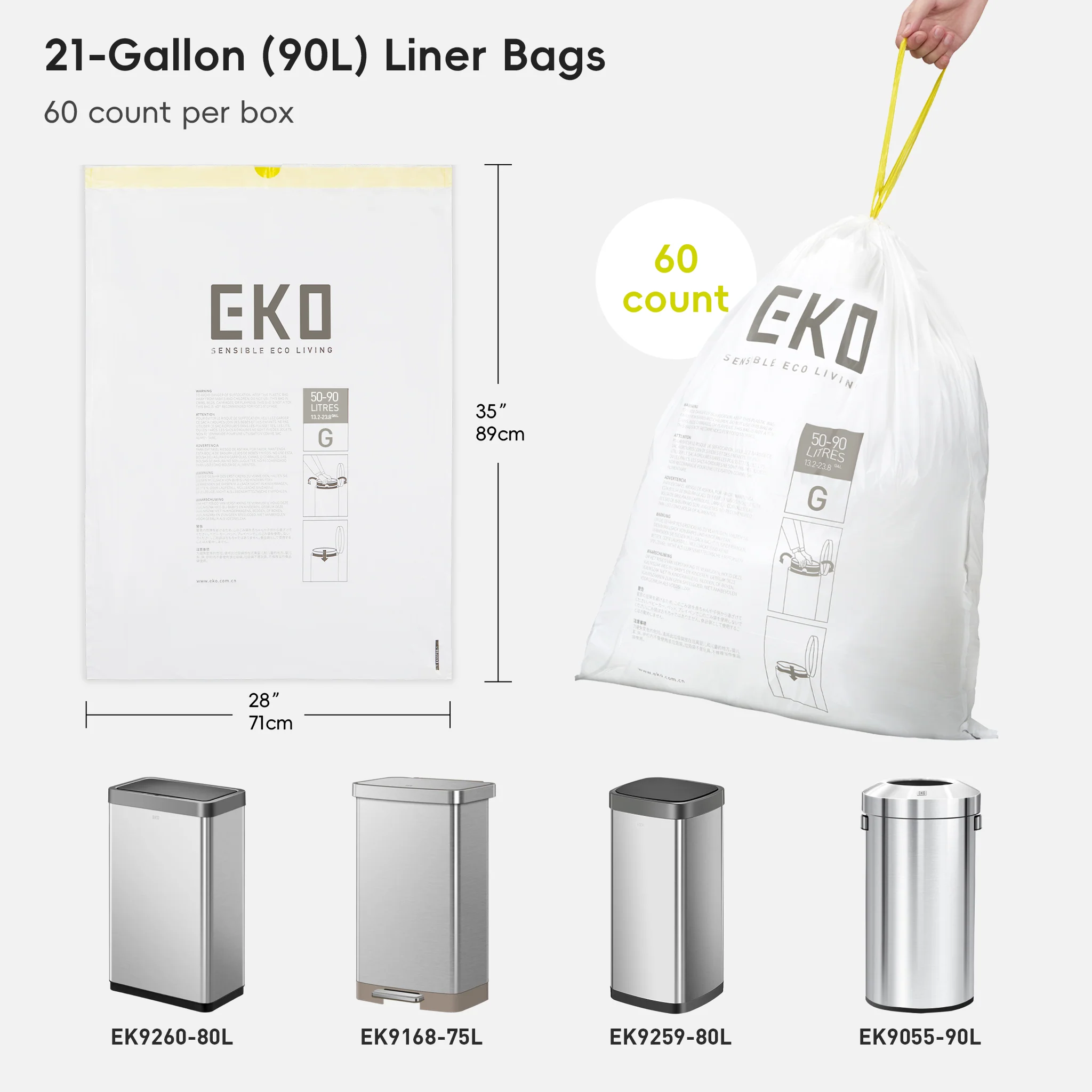 Code G - 21 Gallon Easy-Dispense Roll Trash Bag - 240 Count - Image 7