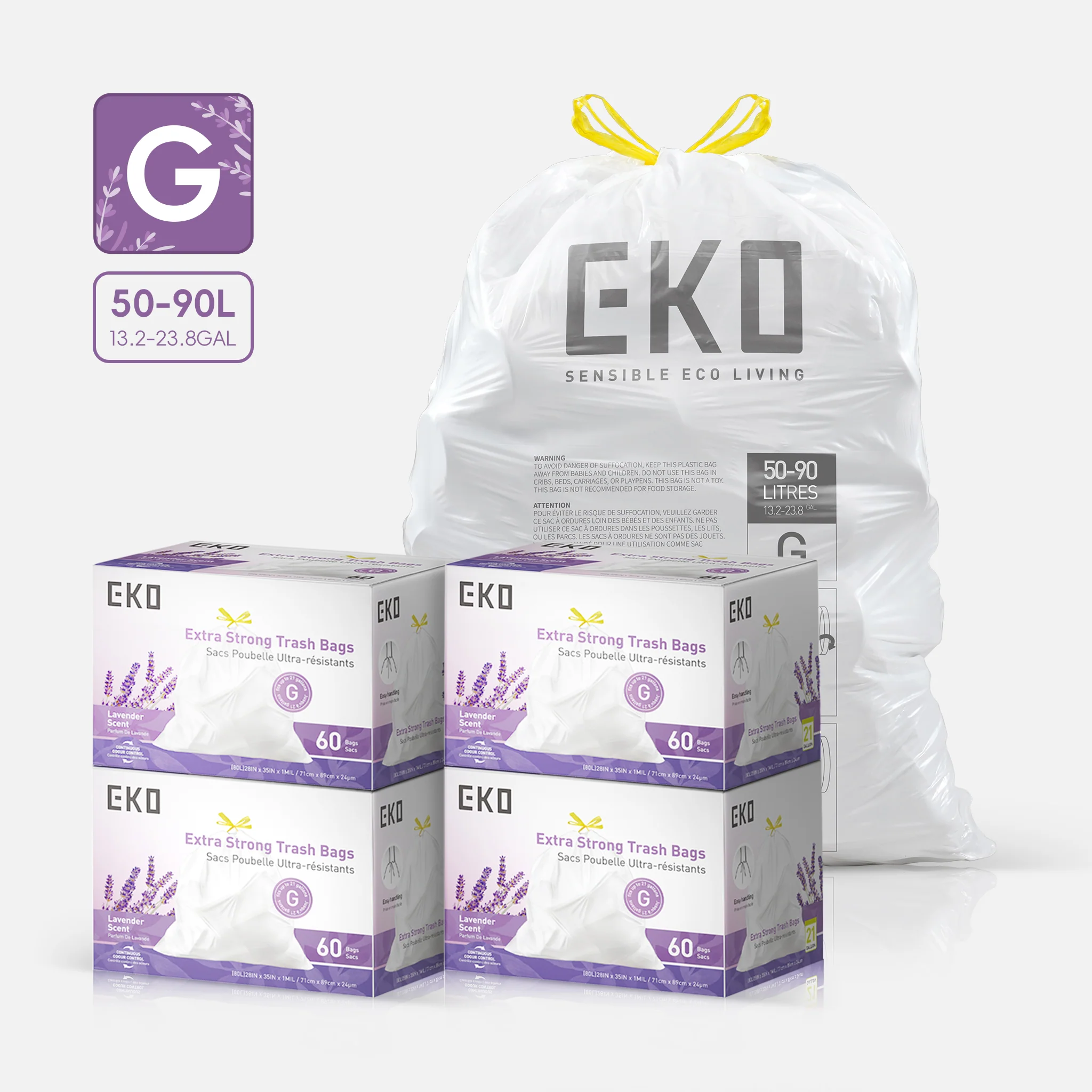 Code G - 21 Gallon Easy-Dispense Roll Trash Bag - 240 Count - Image 9