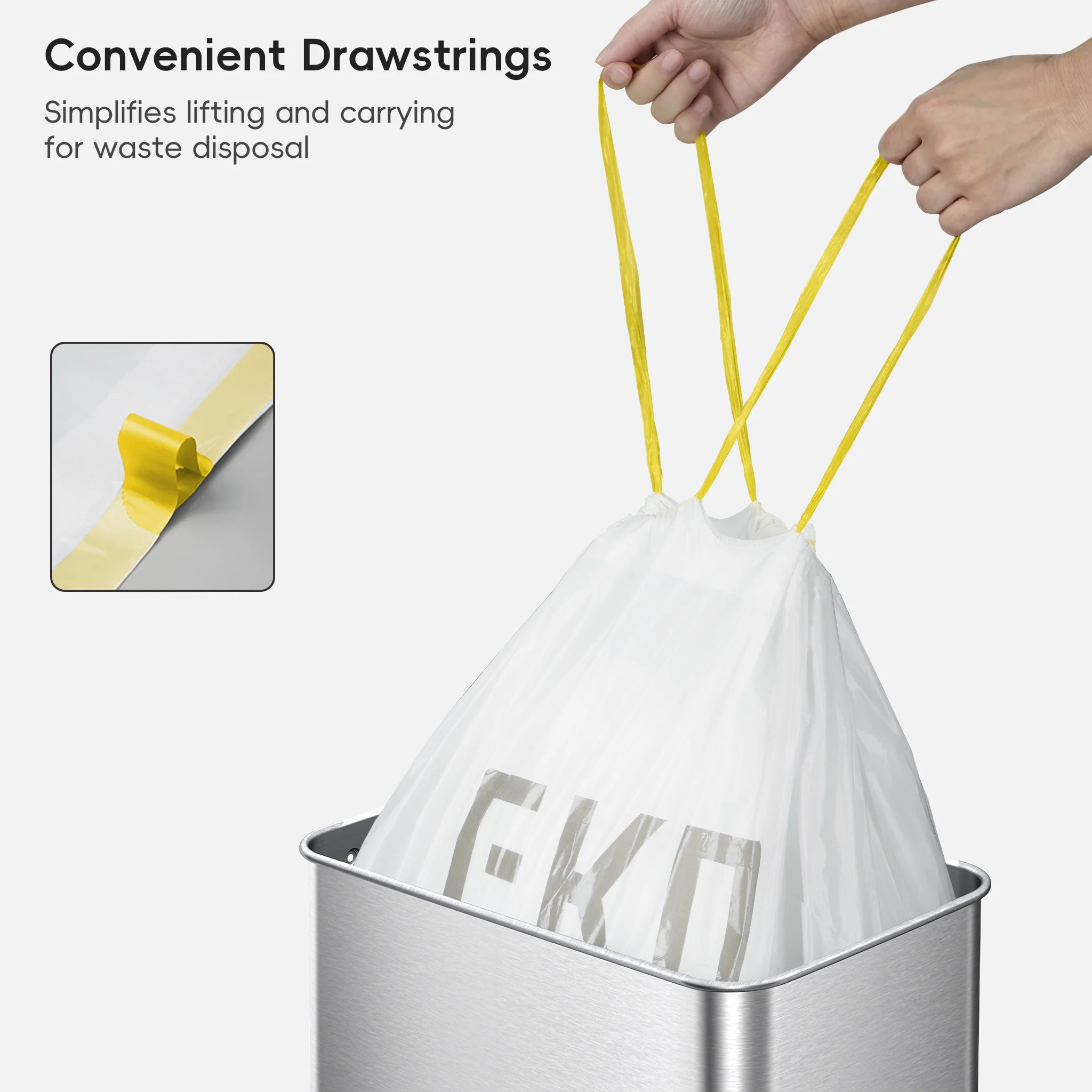 Code J - 12.9 Gallon (45-49L) Easy-Dispense Roll Trash Bag - 60 Count - Image 4