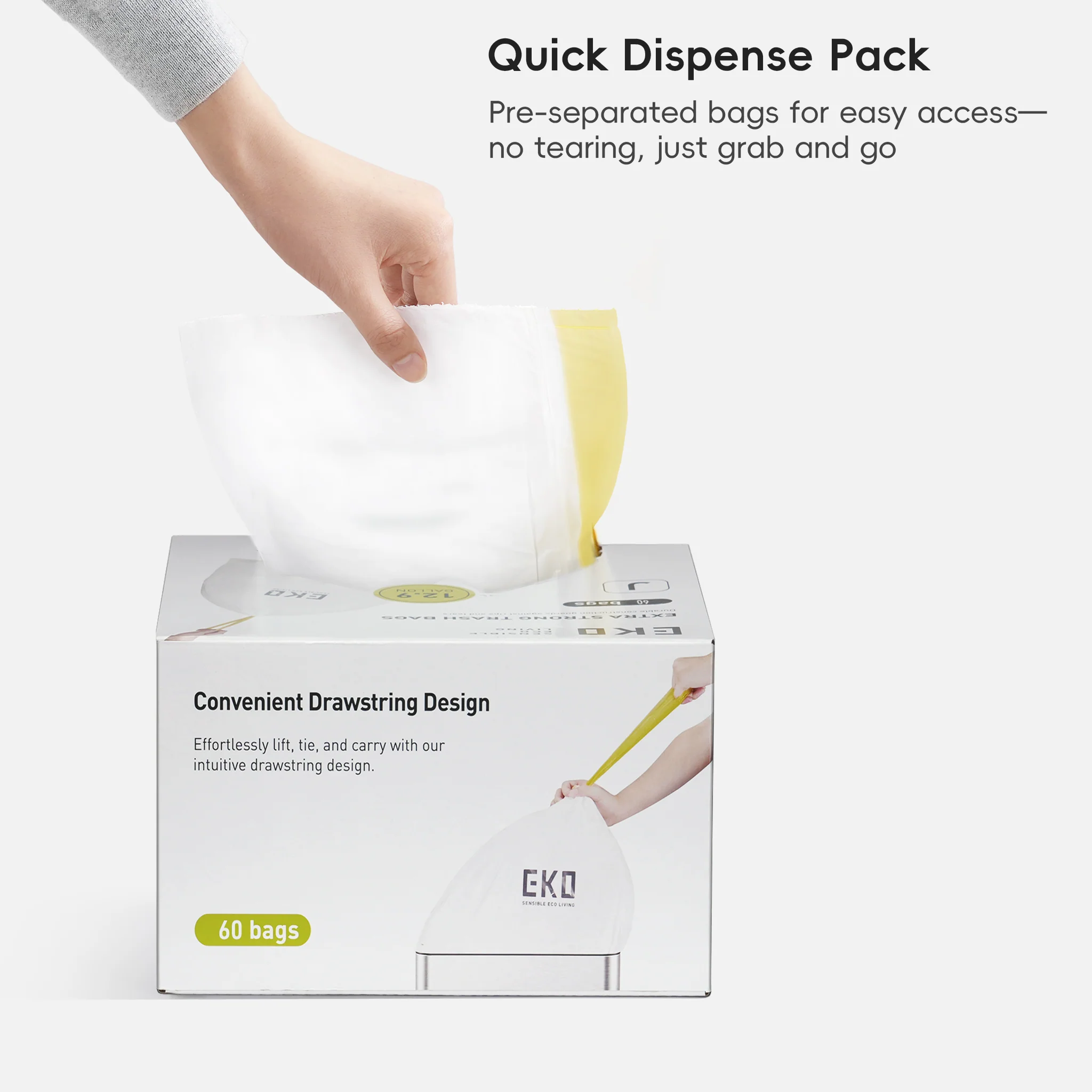 Code J - 12.9 Gallon (45-49L) Easy-Dispense Roll Trash Bag - 60 Count - Image 7