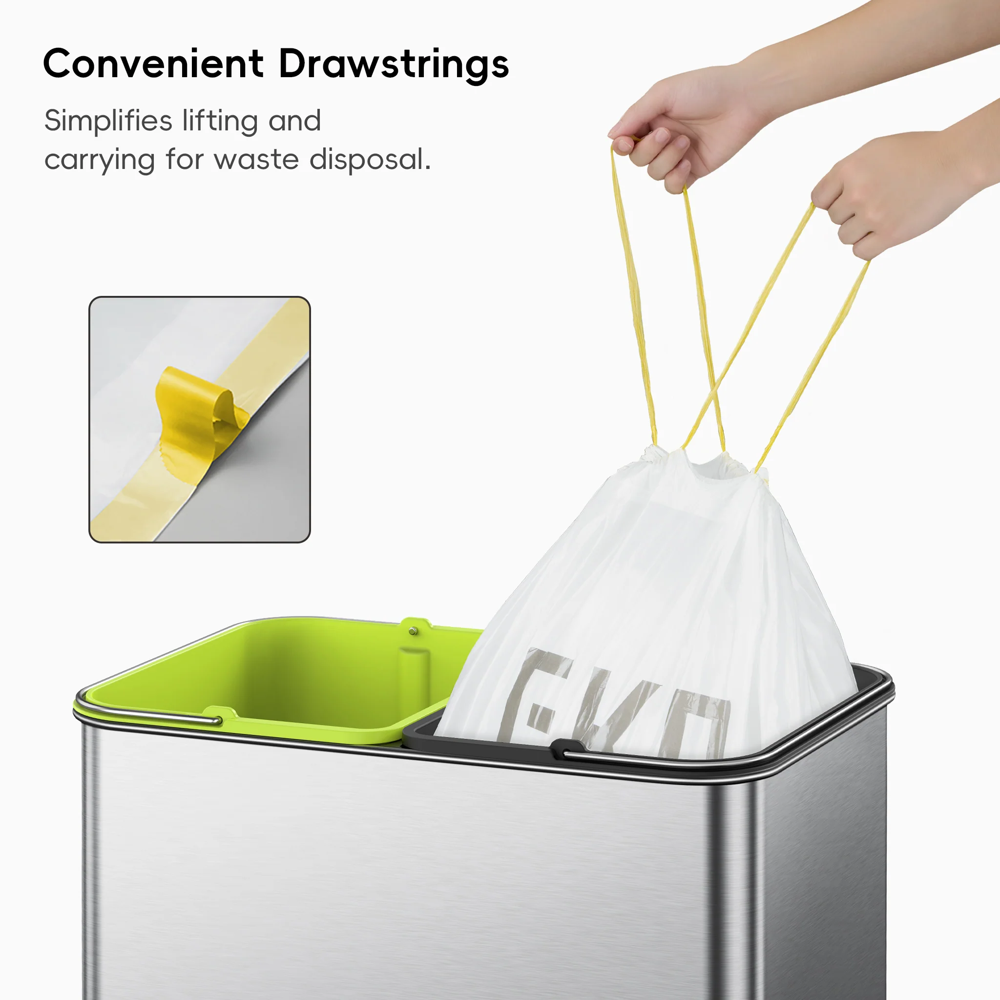 Code K -9.3 Gallon Easy-Dispense Roll Trash Bag - 110 Count - Image 6