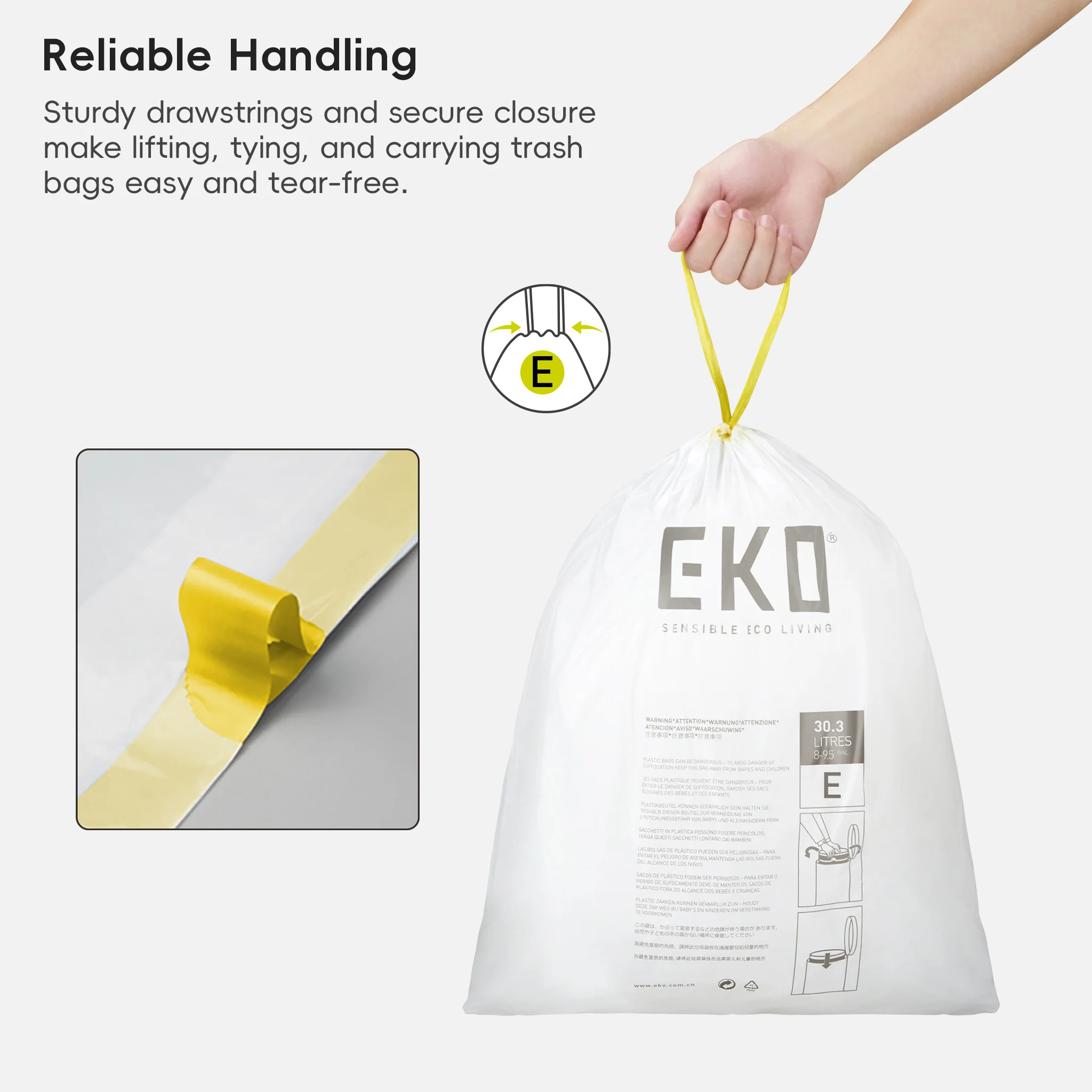 Code Z - 12.5 Gallon Easy-Dispense Roll Trash Bag - 110 Count (40-60L) - Image 4