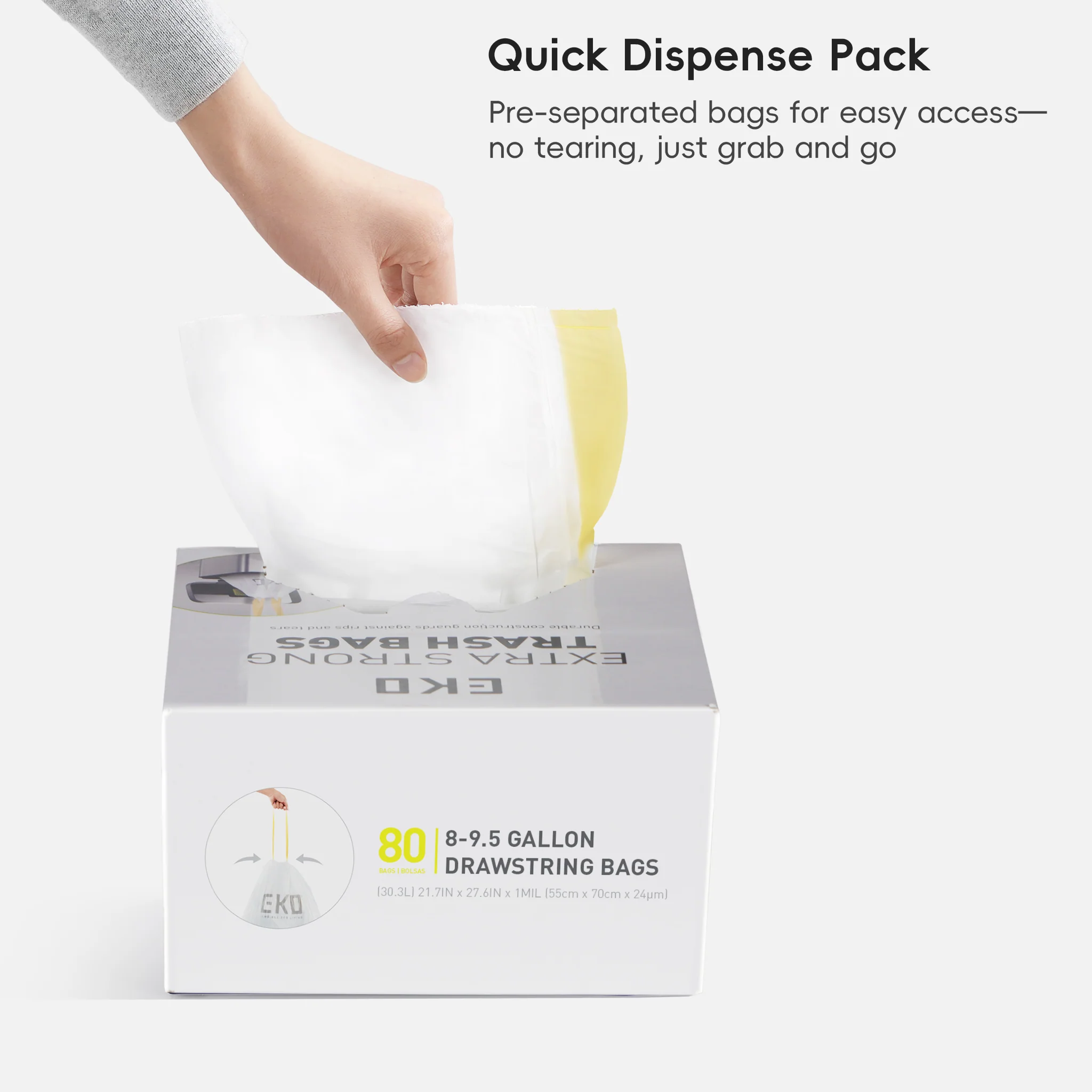 Code Z - 12.5 Gallon Easy-Dispense Roll Trash Bag - 110 Count (40-60L) - Image 5