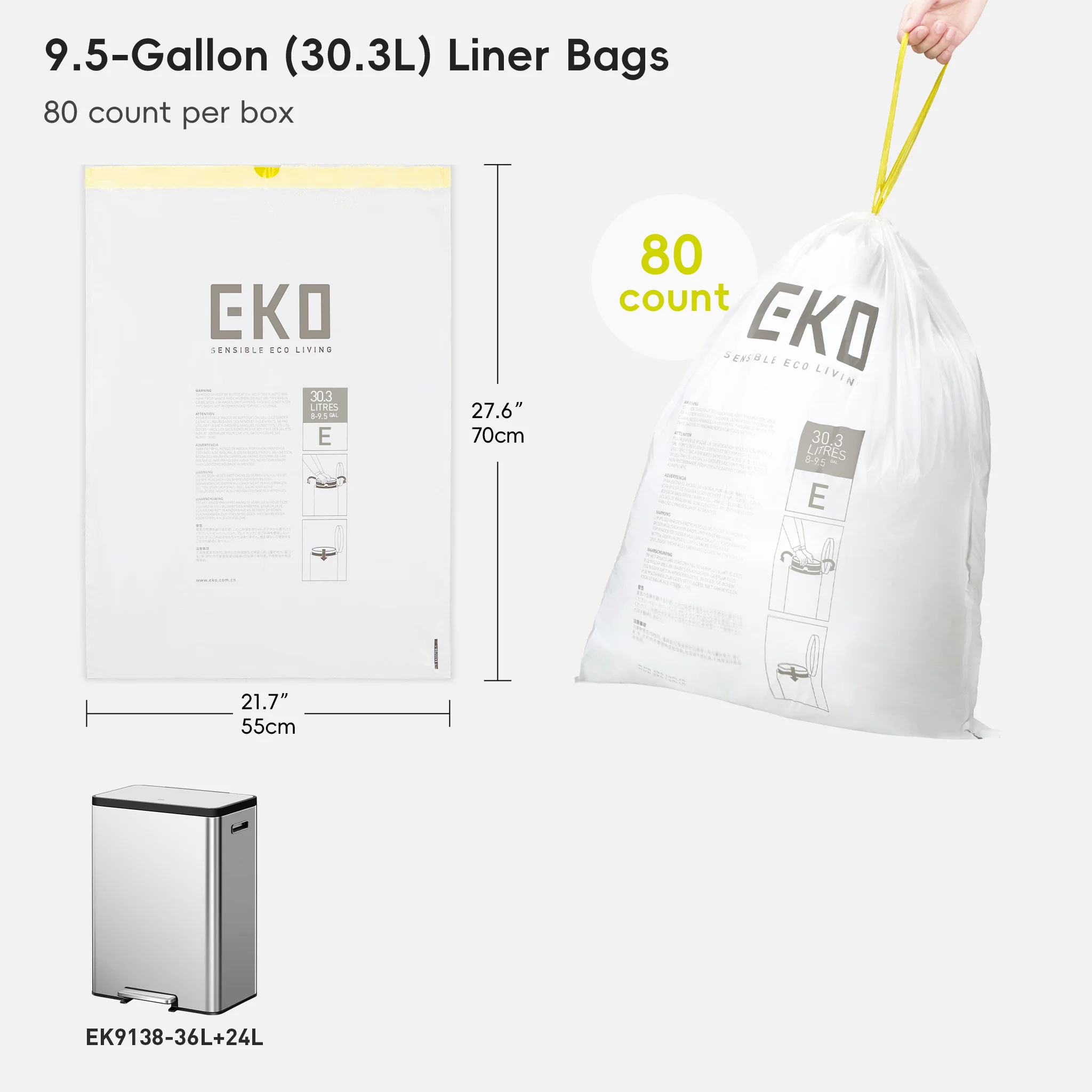Code Z - 12.5 Gallon Easy-Dispense Roll Trash Bag - 110 Count (40-60L) - Image 9