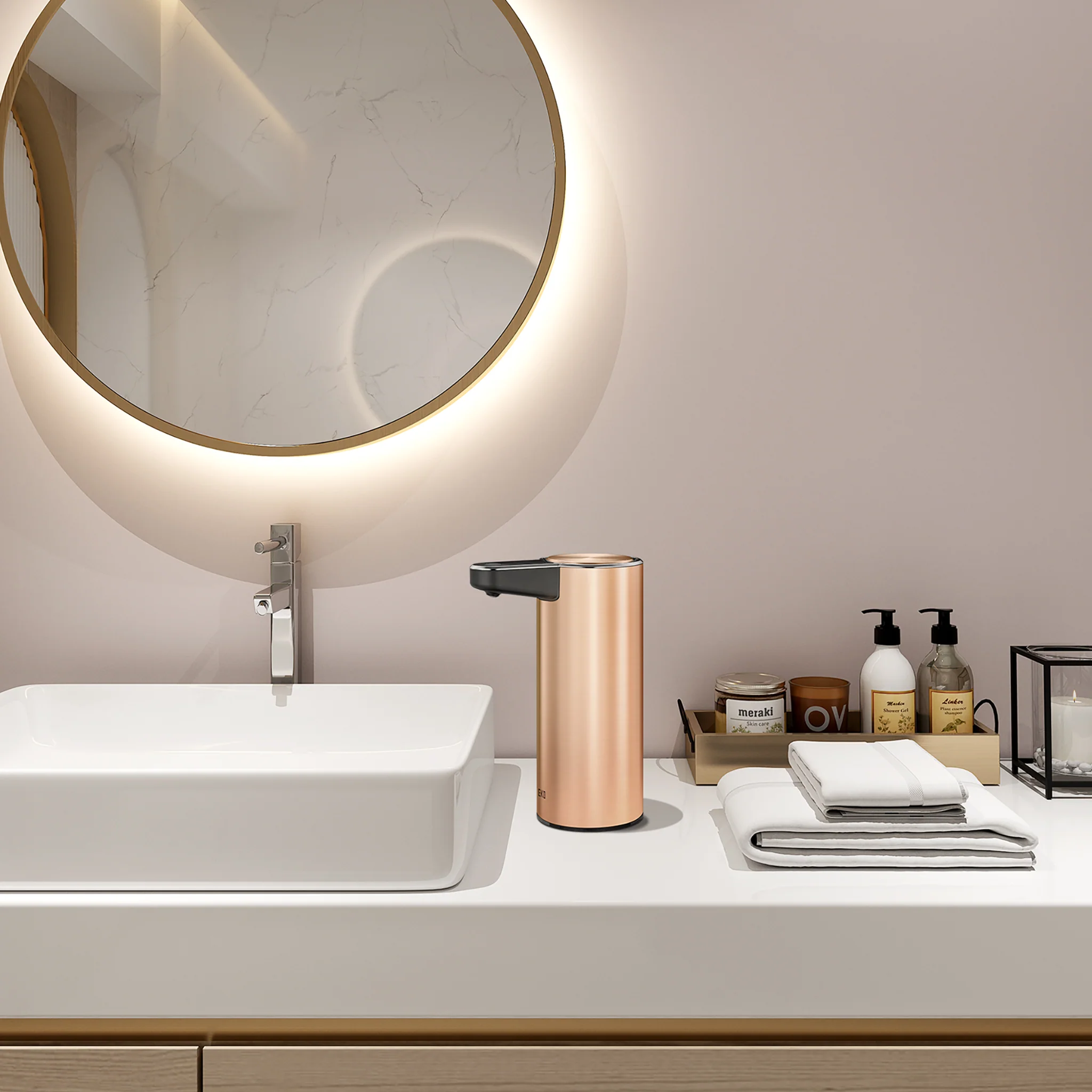 Deluxe Aroma Smart Liquid Soap Dispenser - Rose Gold - Image 8