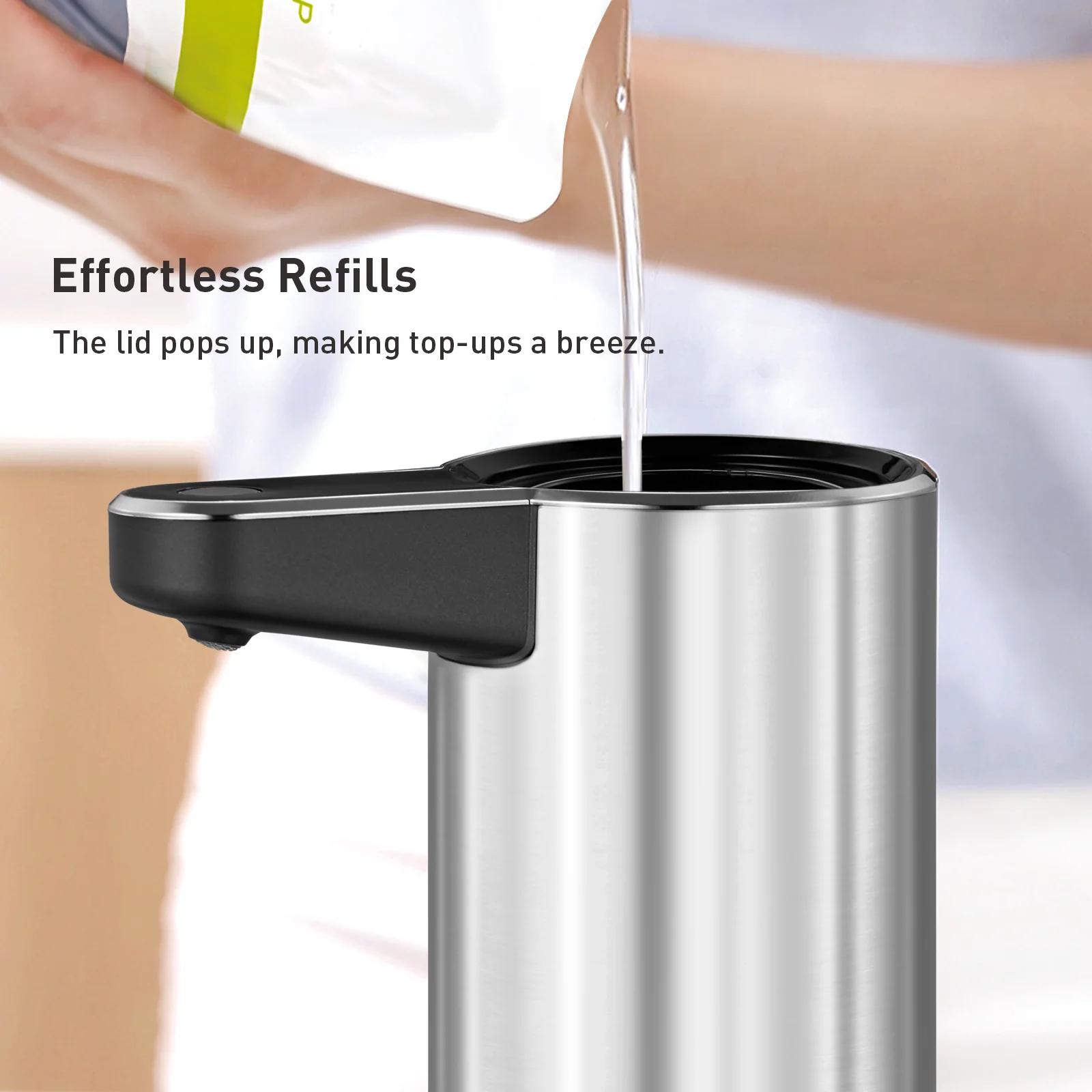 Deluxe Aroma Smart Liquid Soap Dispenser - Stainless Steel - Image 4
