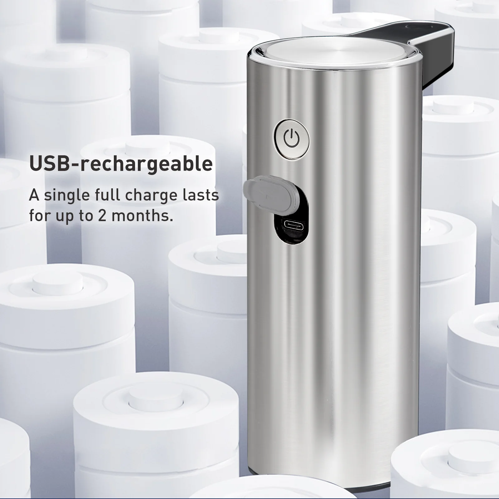 Deluxe Aroma Smart Liquid Soap Dispenser - Stainless Steel - Image 5