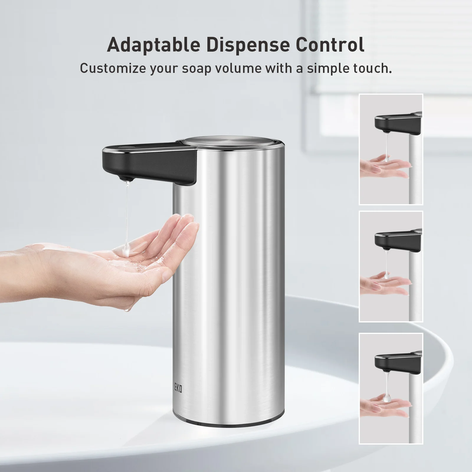 Deluxe Aroma Smart Liquid Soap Dispenser - Stainless Steel - Image 6