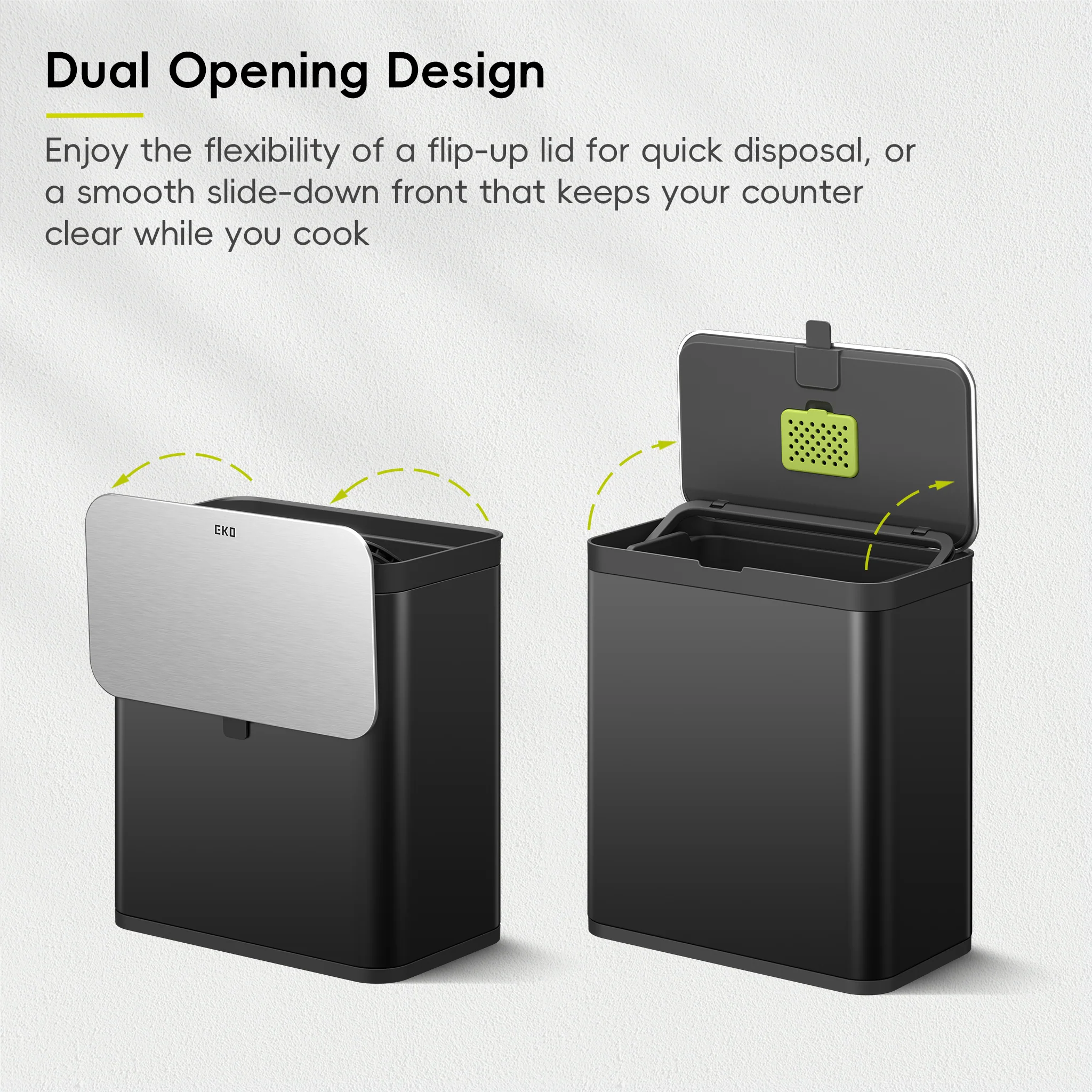 Deluxe Puro Compost Bin with Liner - 7L / 1.85 Gal (Matte Black) - Image 3