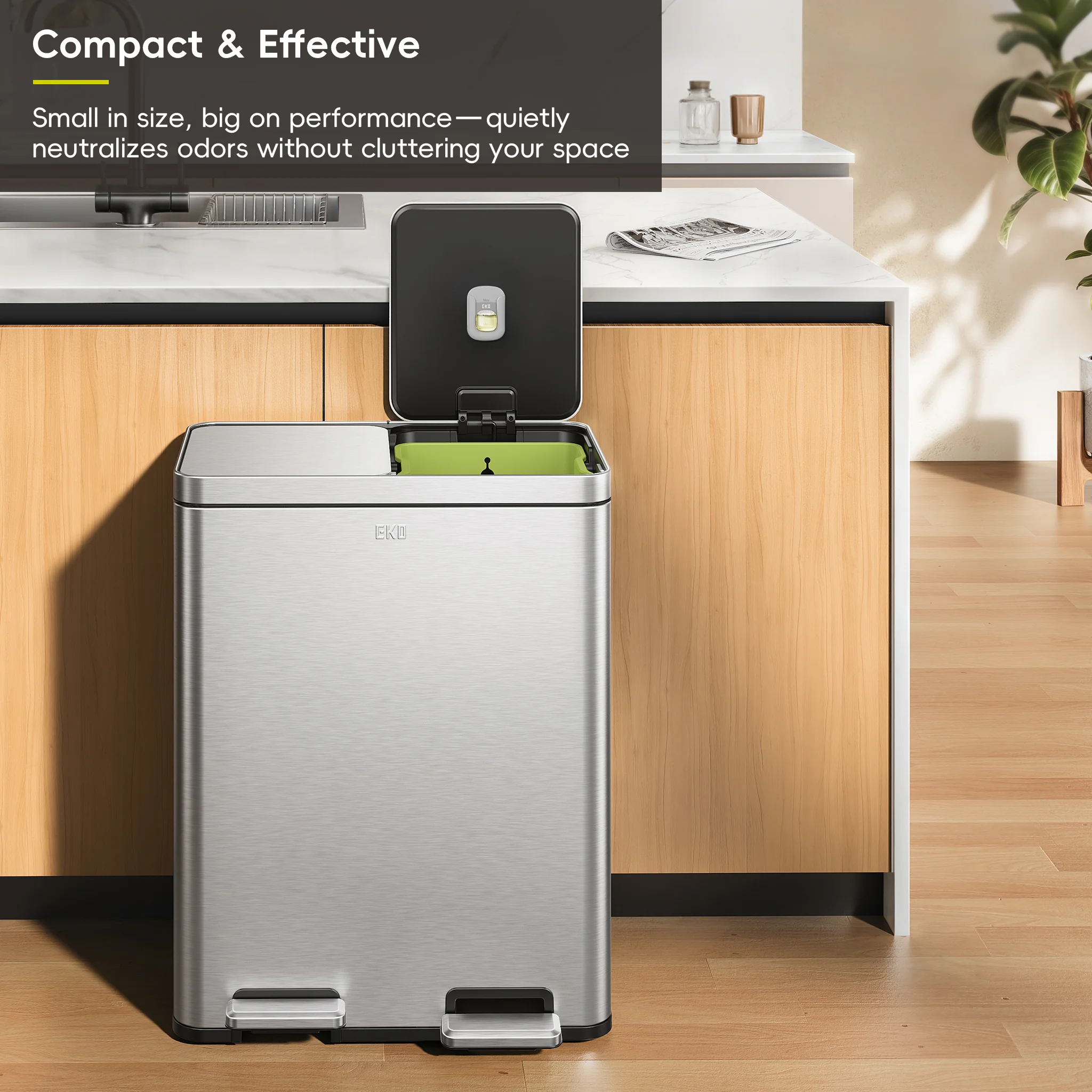 Deodorizer Pod Kit with Refillable Holder, Plant-Based Odor Eliminator for Trash Can - Image 4