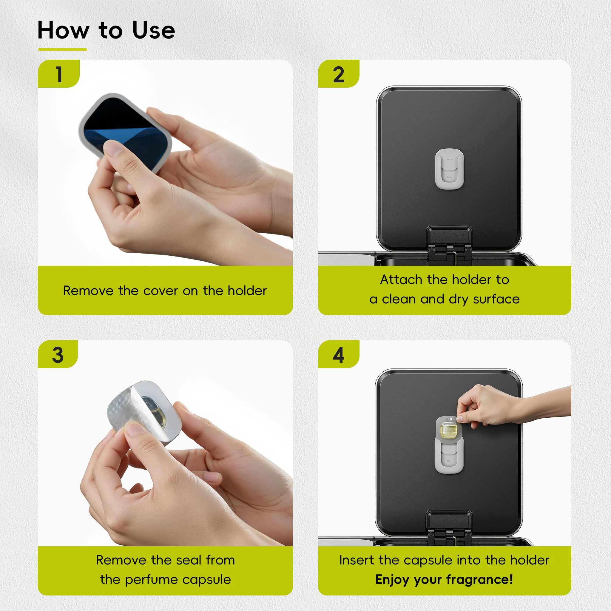 Deodorizer Pod Kit with Refillable Holder, Plant-Based Odor Eliminator for Trash Can - Image 8