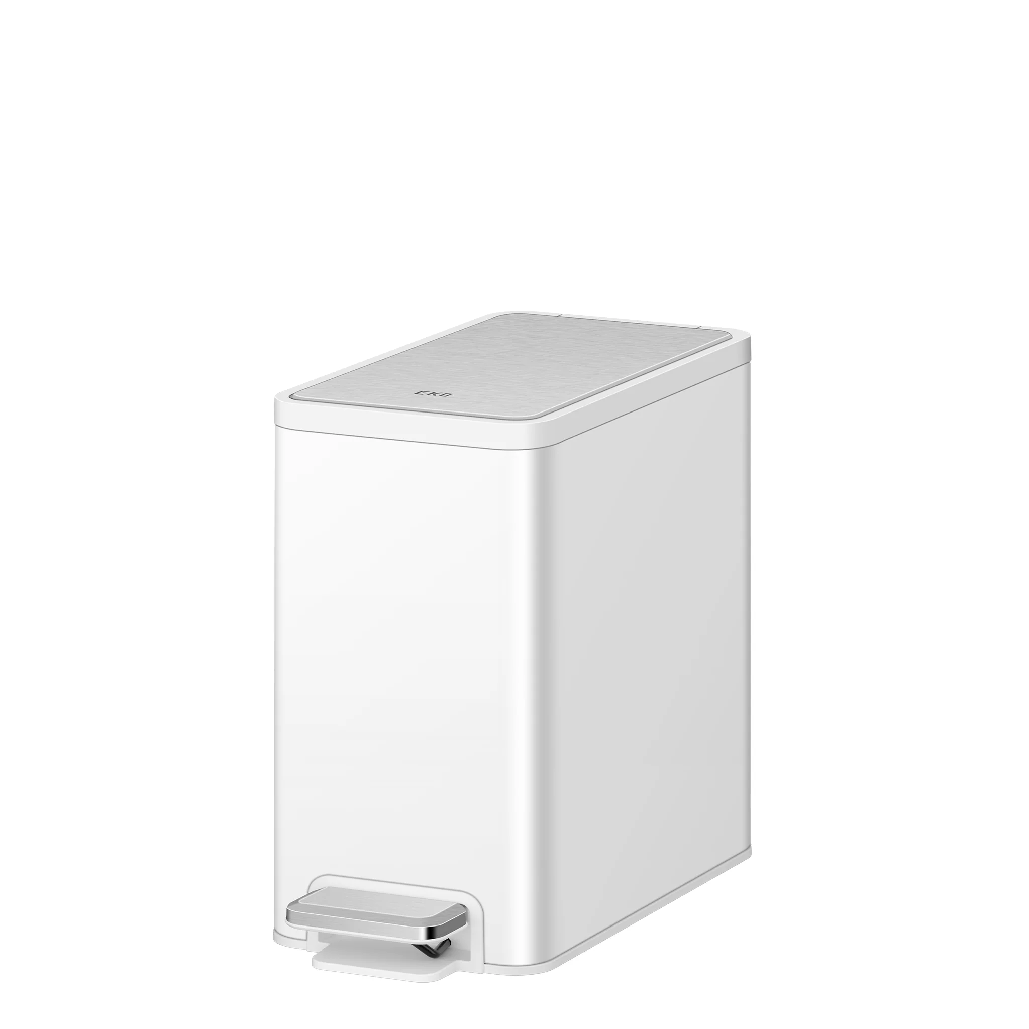 EcoCasa II Slim Step Can with Liner – 6L / 1.6 Gal - Matte White