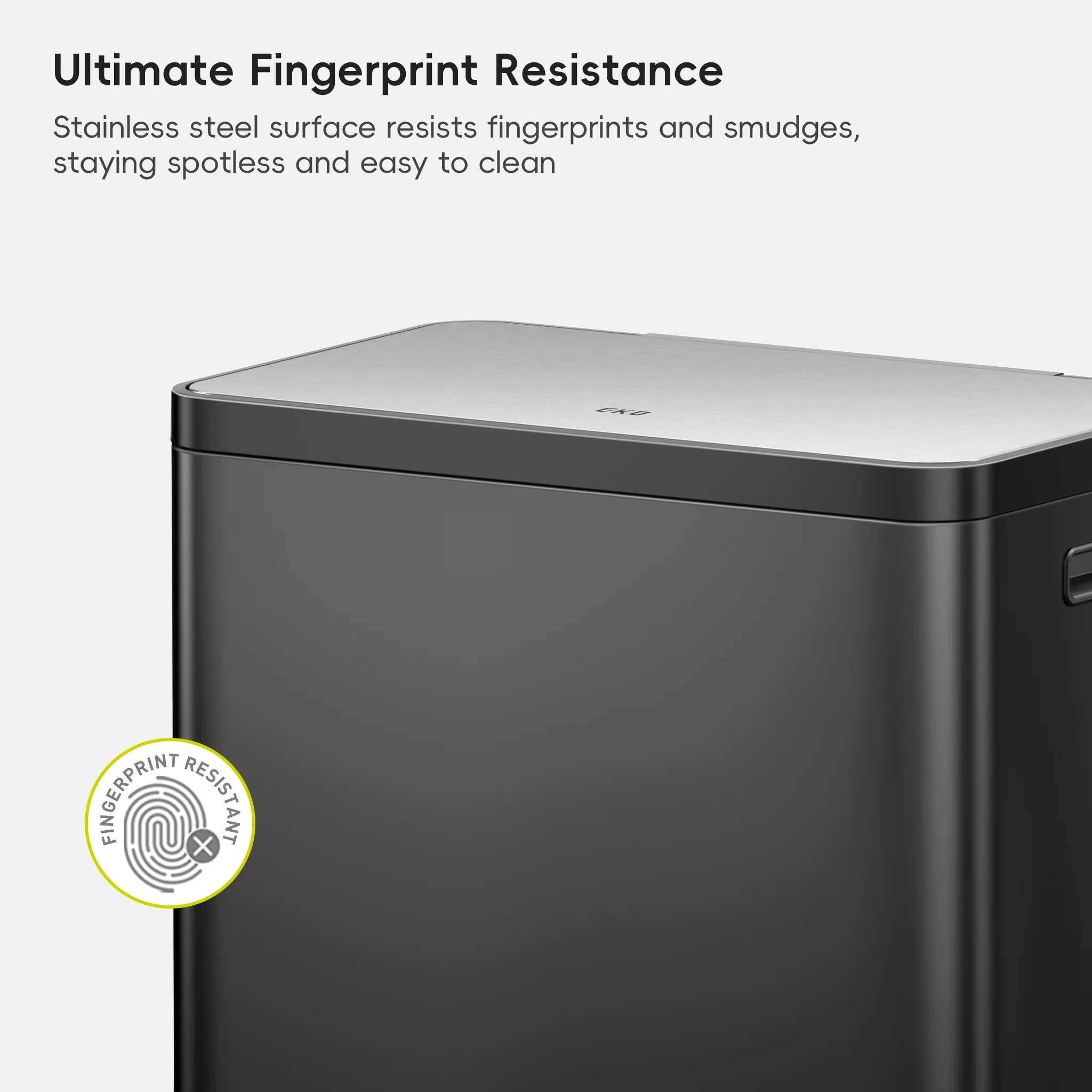 EcoCasa II Step Recycling Can - Dual Compartment 36L+24L-Matte Black - Image 5