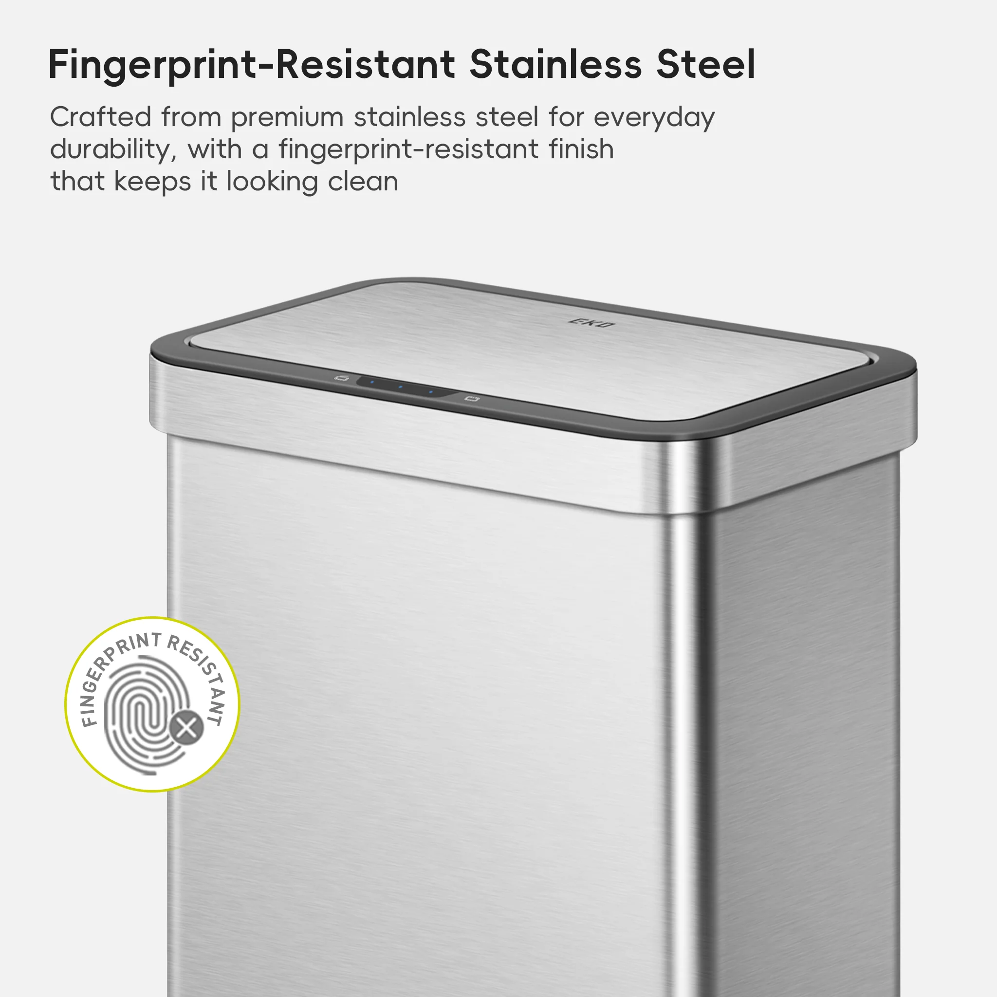 Econova 8+8 Gallon Dual Compartments Motion Sensor Trash Can - Image 8