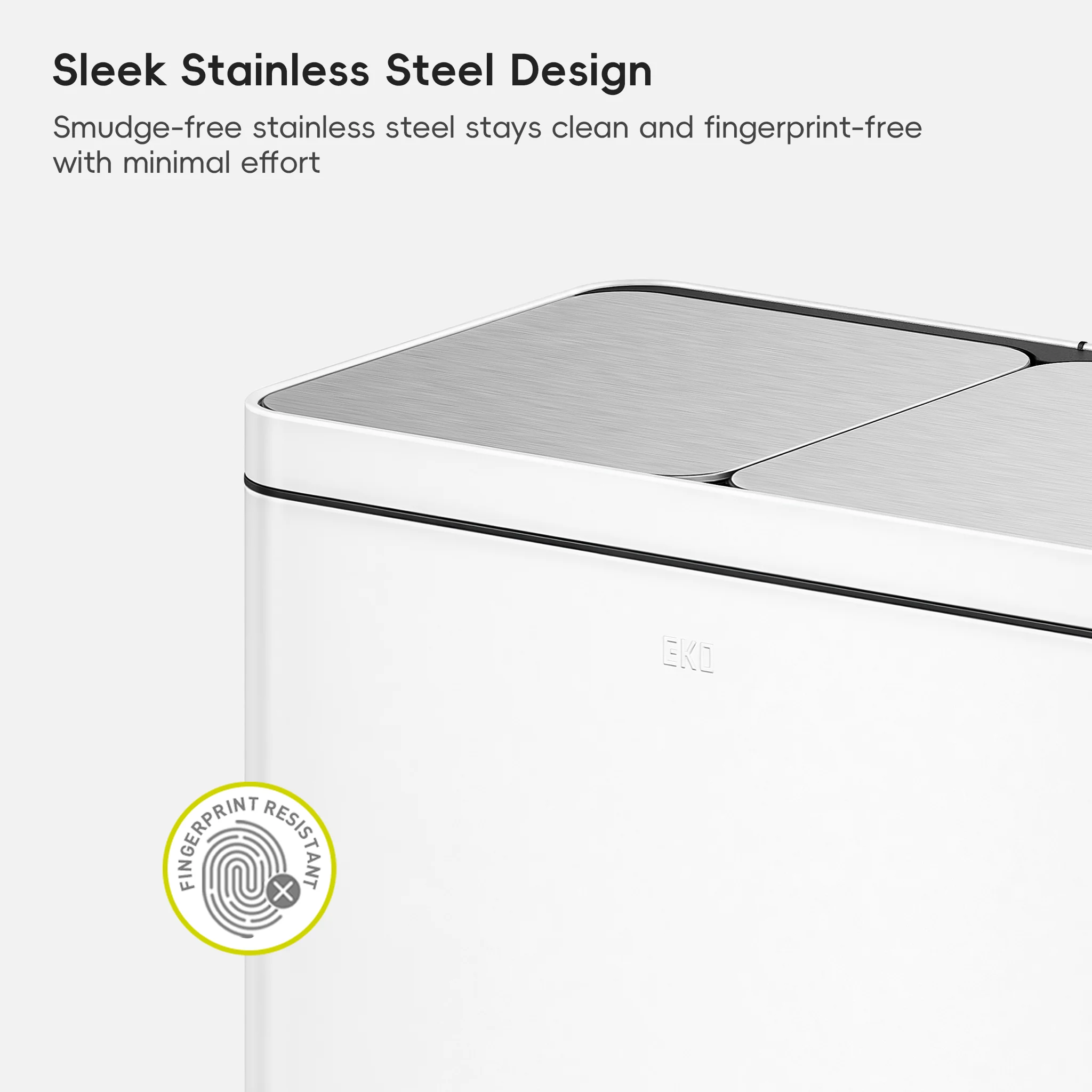 Edison 8+8 Gal Kitchen Trash Can with Dual Removable Liners-Matter White - Image 6