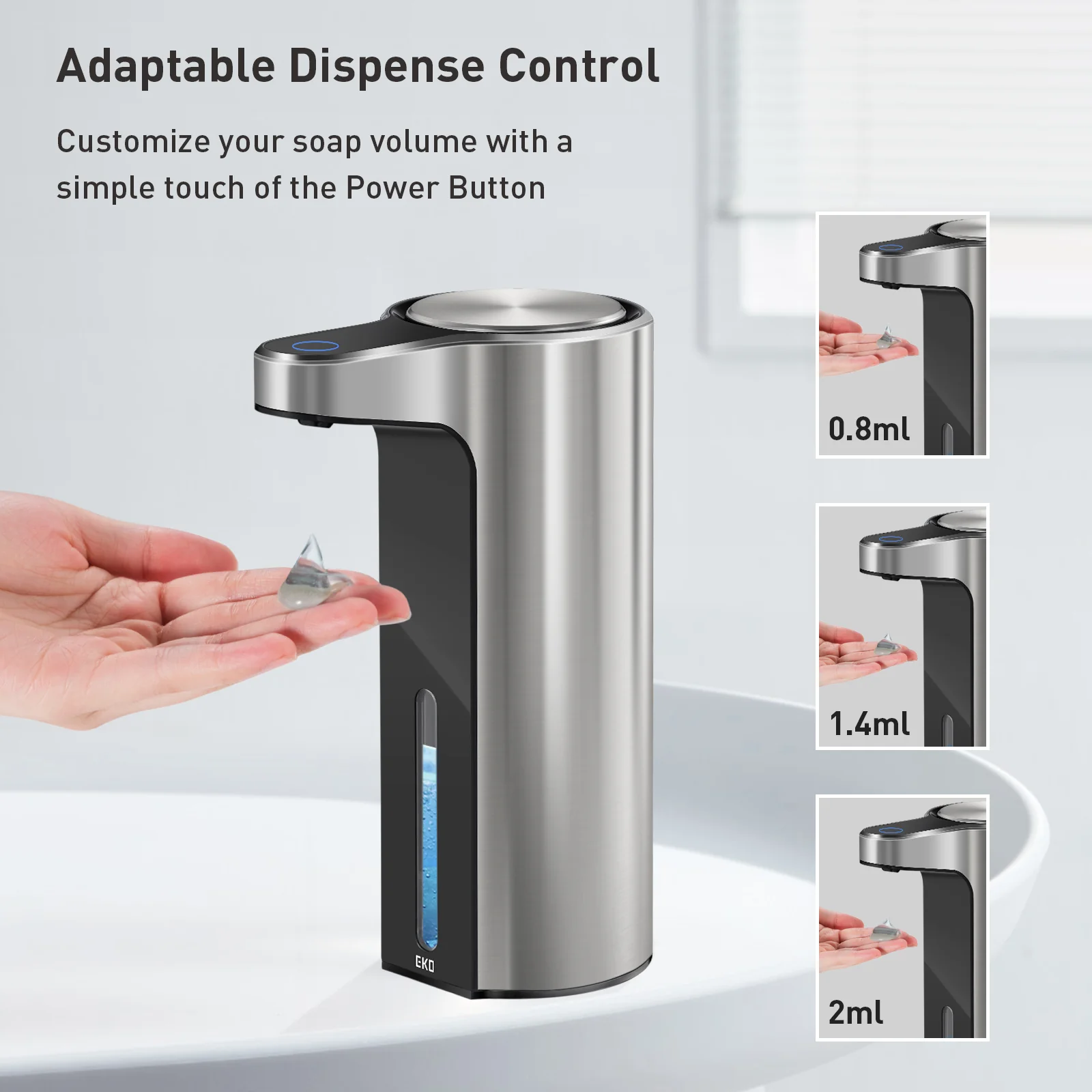 Aroma Smart Liquid Soap Dispenser - Stainless Steel - Image 3