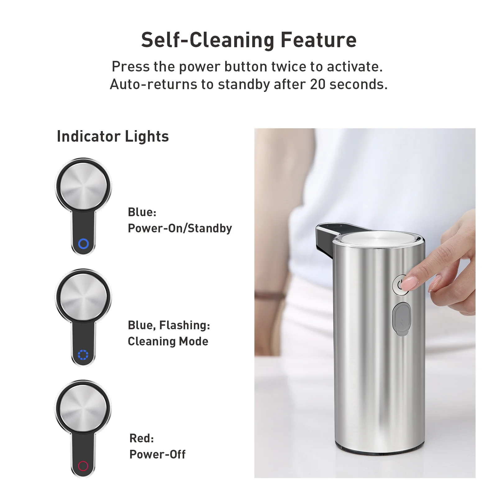 Aroma Smart Liquid Soap Dispenser - Stainless Steel - Image 6