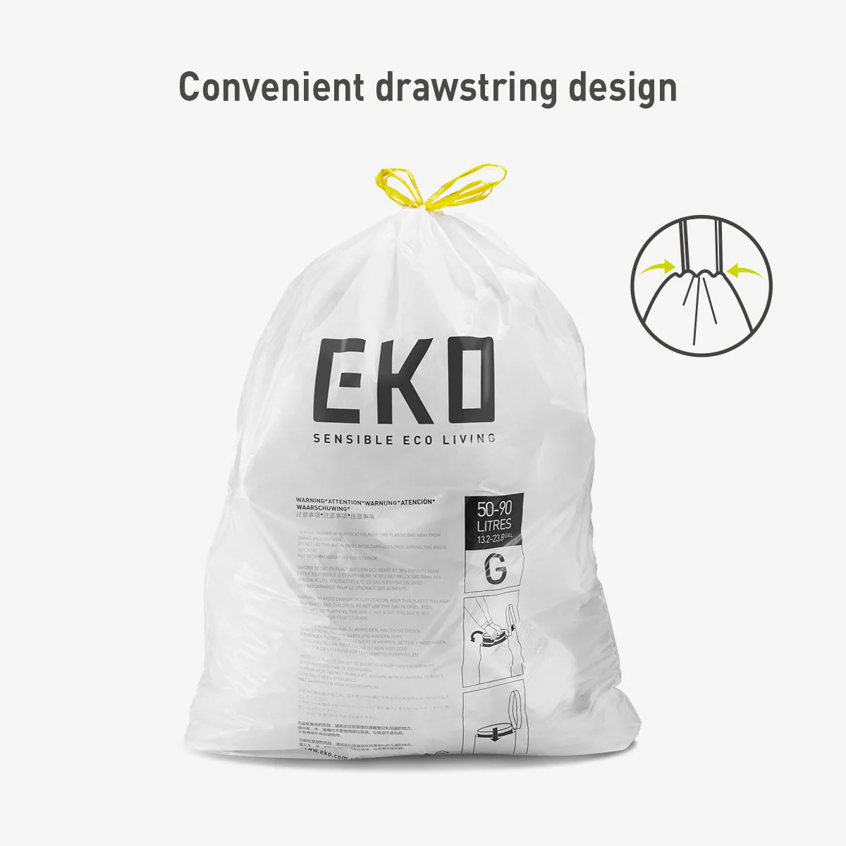 Code G - 21 Gallon Easy-Dispense Roll Trash Bag - 60 Count (80L) - Image 6
