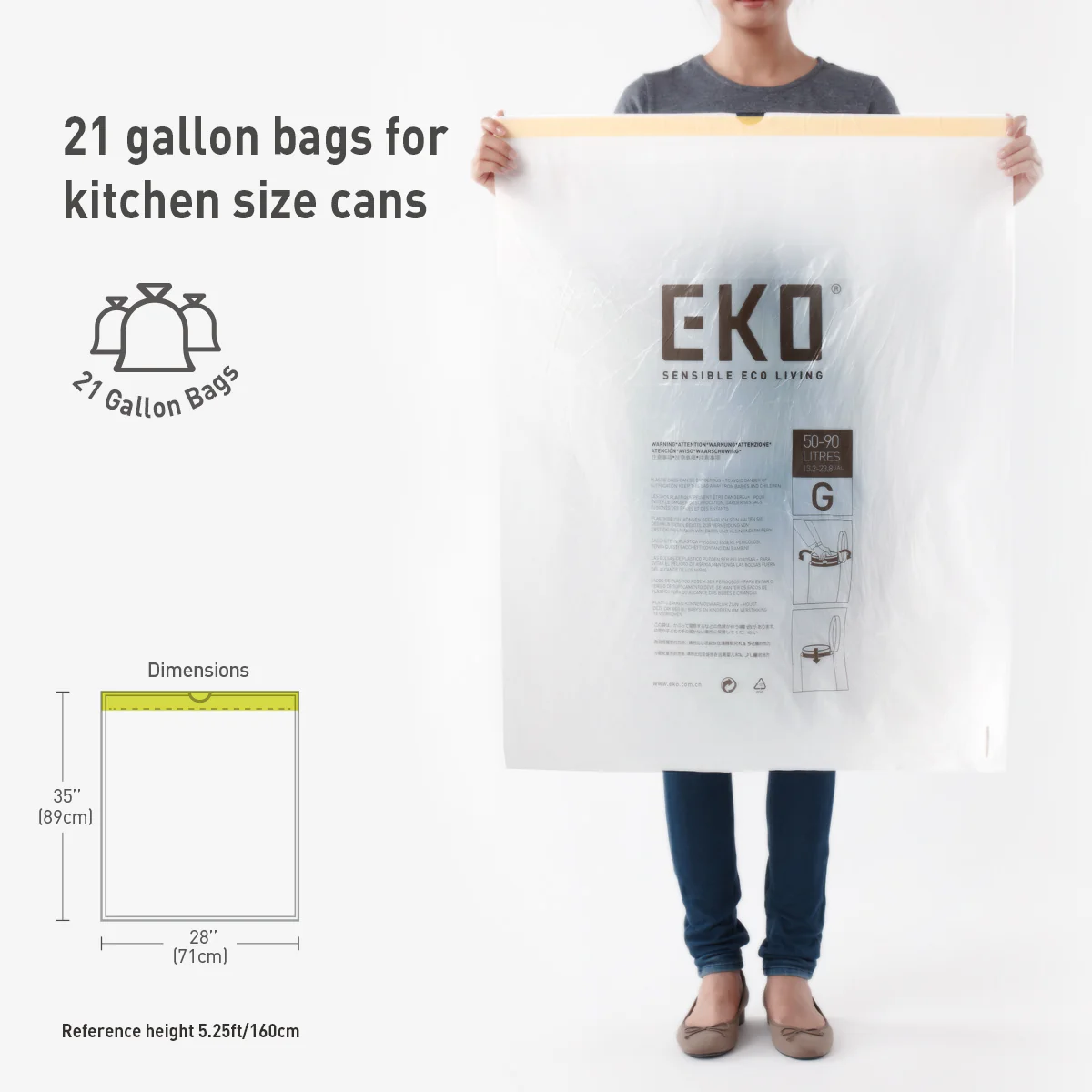 Code G - 21 Gallon Easy-Dispense Roll Trash Bag - 60 Count (80L) - Image 8