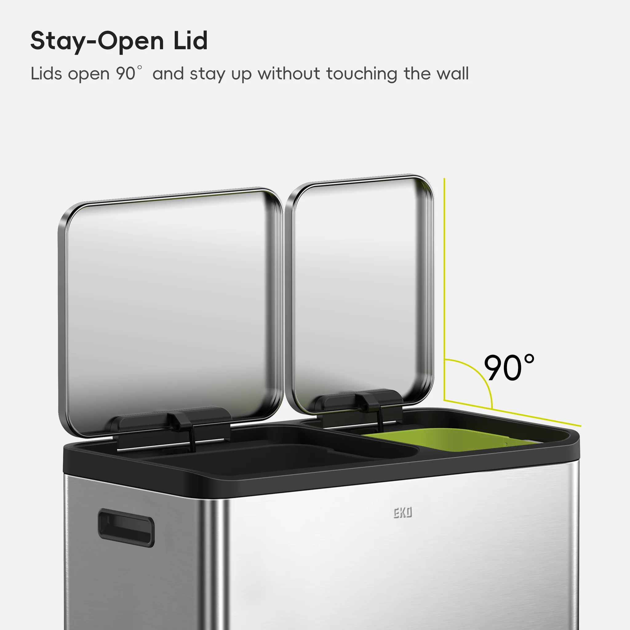 EcoCasa Step Recycling Can - Dual Compartment 30L+20L - Image 5
