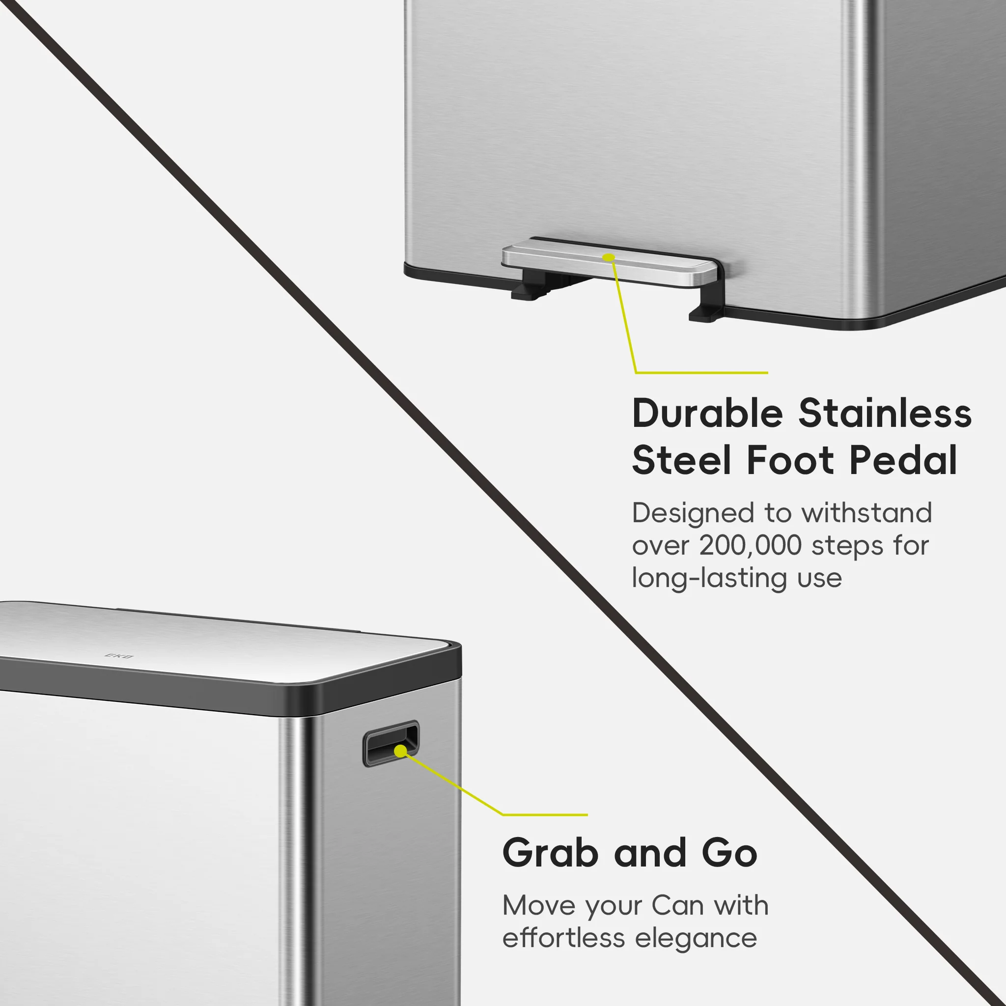 EcoCasa II Step Recycling Can - Dual Compartment 36L+24L - Image 4