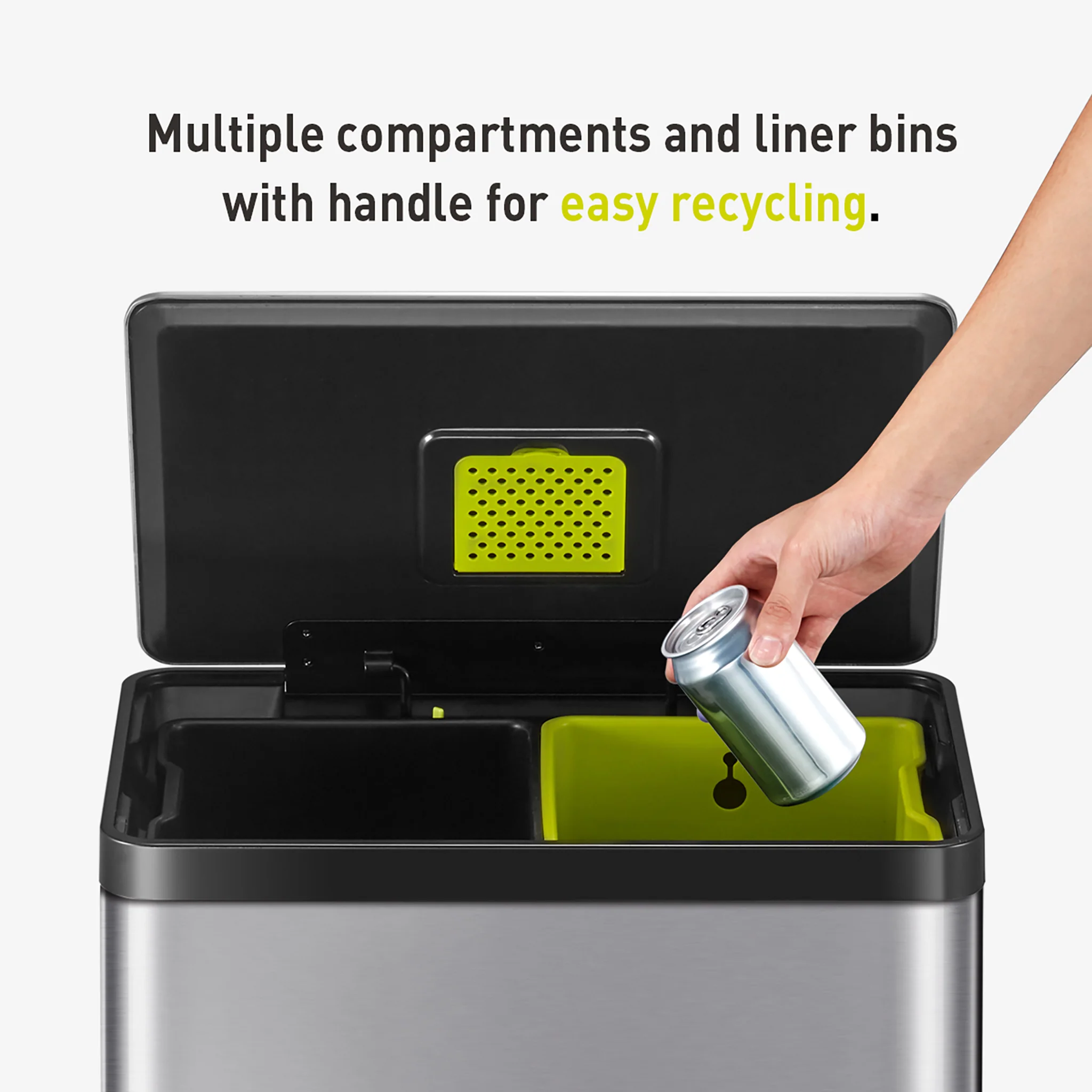 EcoCasa II Step Recycling Can - Dual Compartment 20L+20L - Image 4