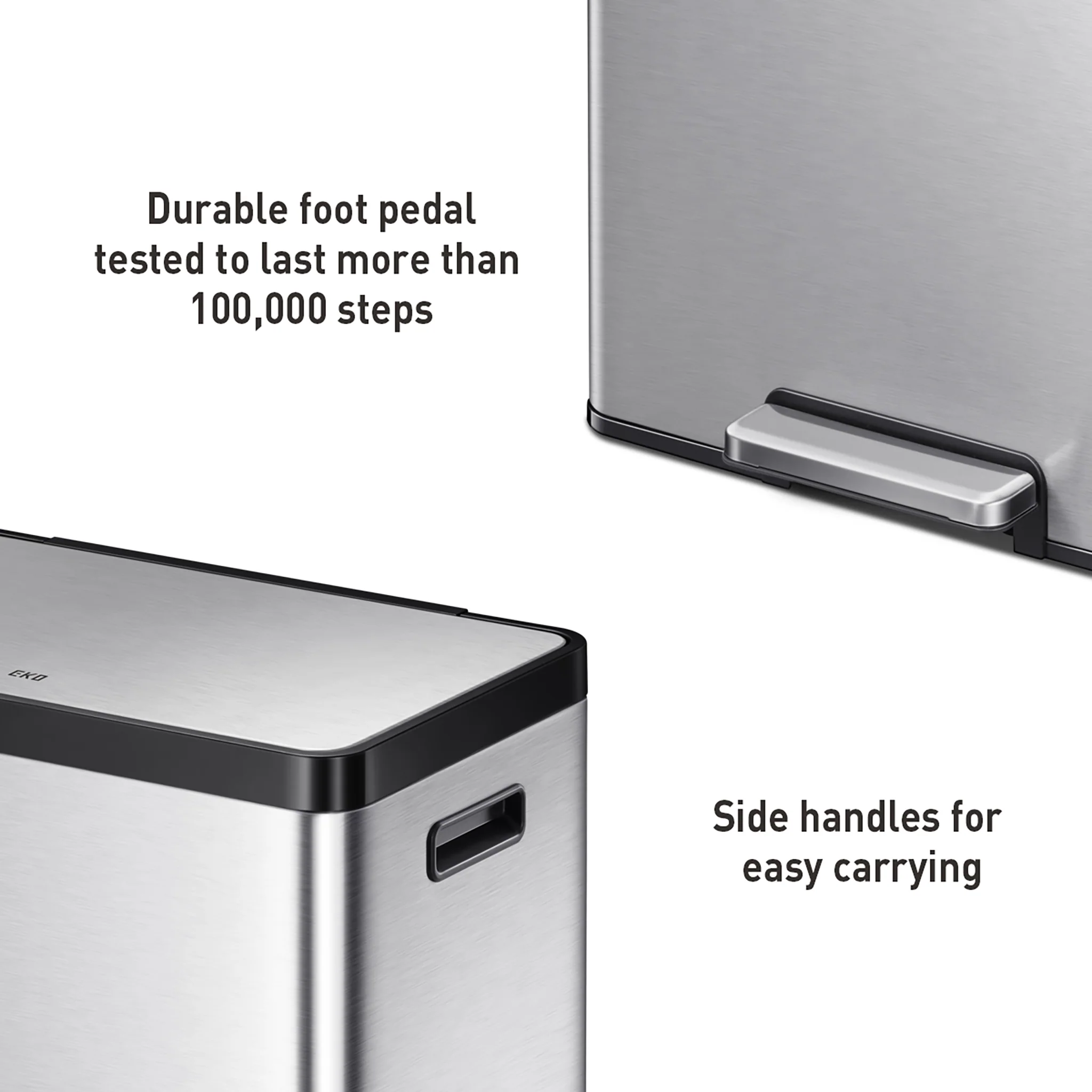 EcoCasa II Step Recycling Can - Dual Compartment 20L+20L - Image 5