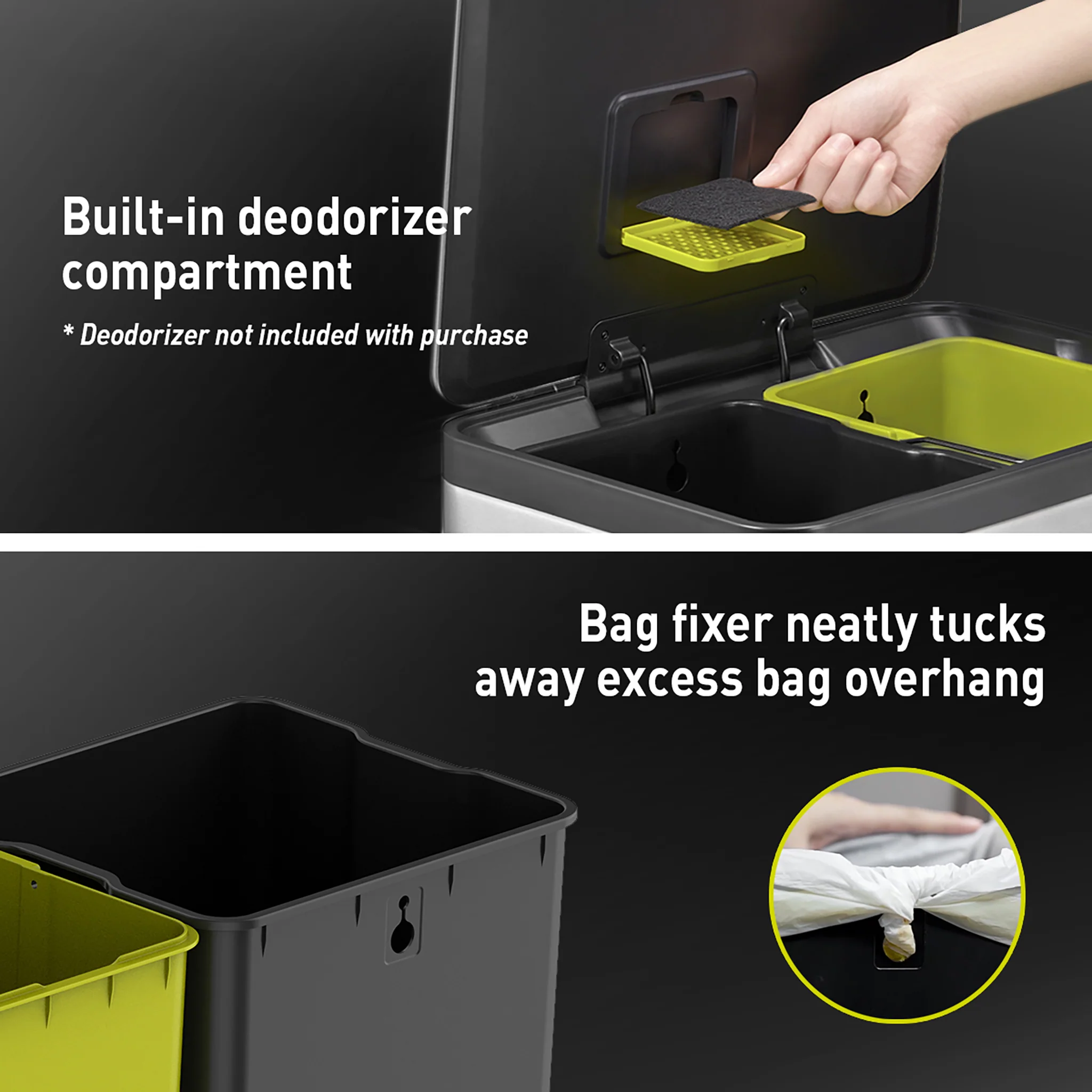 EcoCasa II Step Recycling Can - Dual Compartment 20L+20L - Image 6