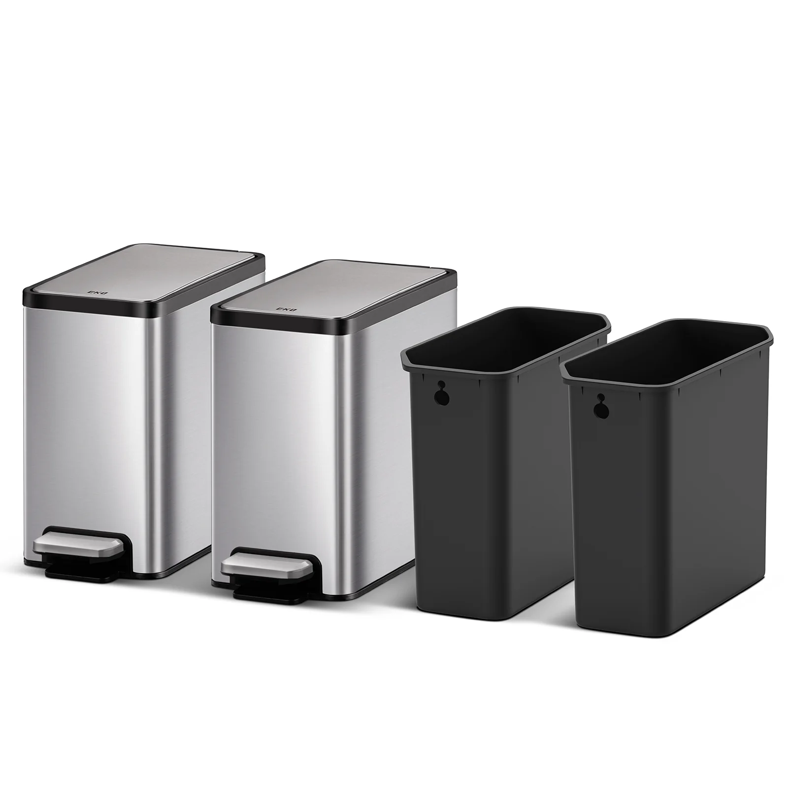 EcoCasa II Slim Step Can with Liner 2 Pack Combo Set – 6L / 1.6 Gal - Image 3