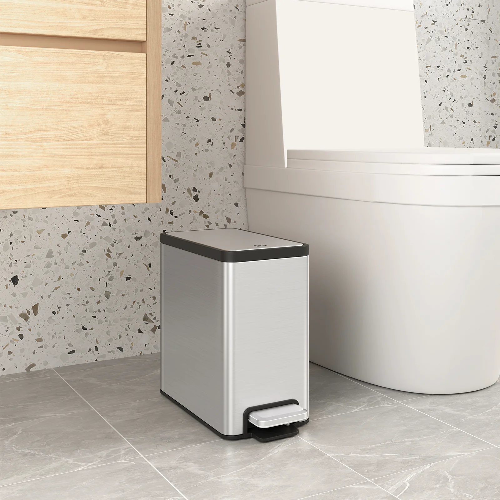 EcoCasa II Slim Step Can with Liner 2 Pack Combo Set – 6L / 1.6 Gal - Image 6