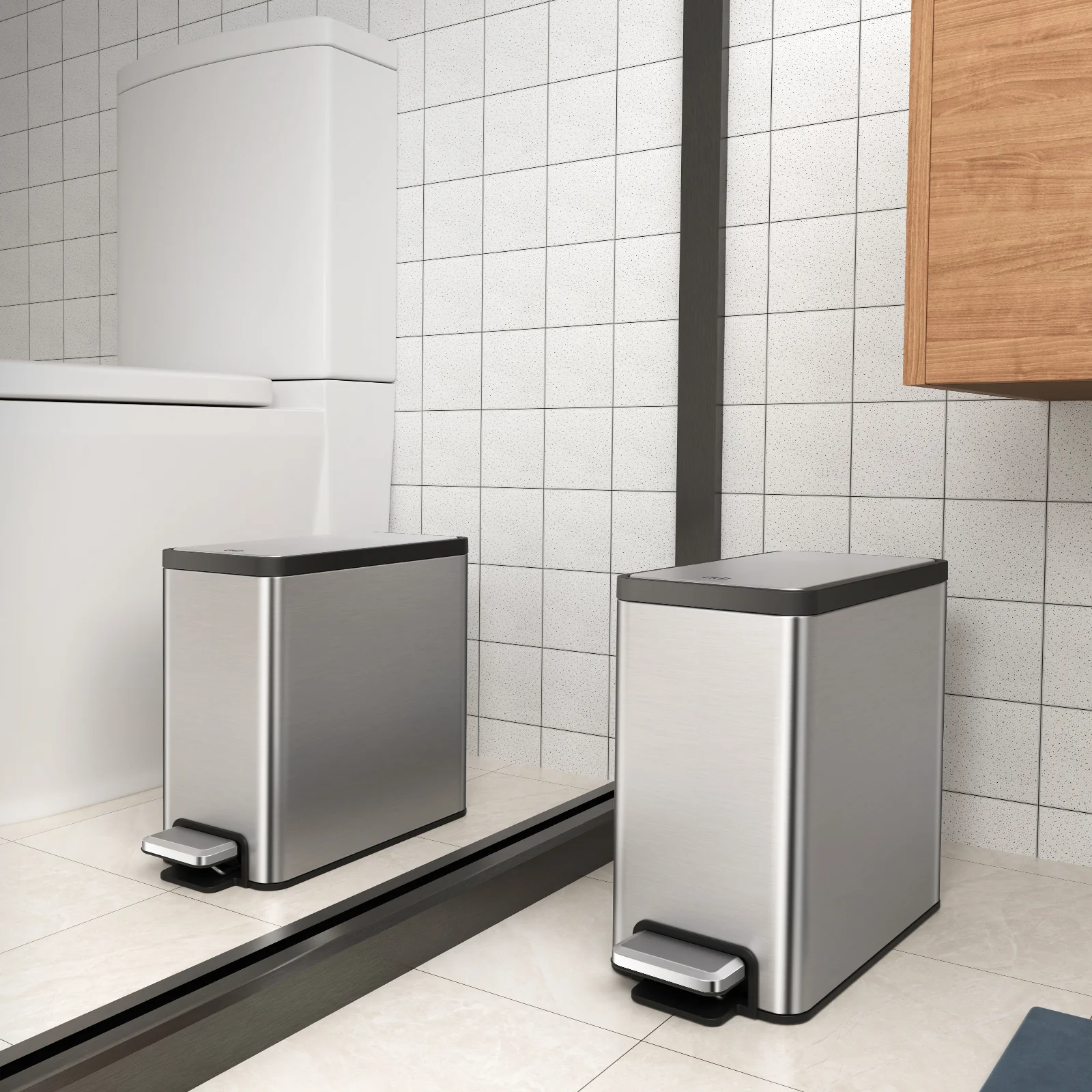 EcoCasa II Slim Step Can with Liner 2 Pack Combo Set – 6L / 1.6 Gal - Image 7